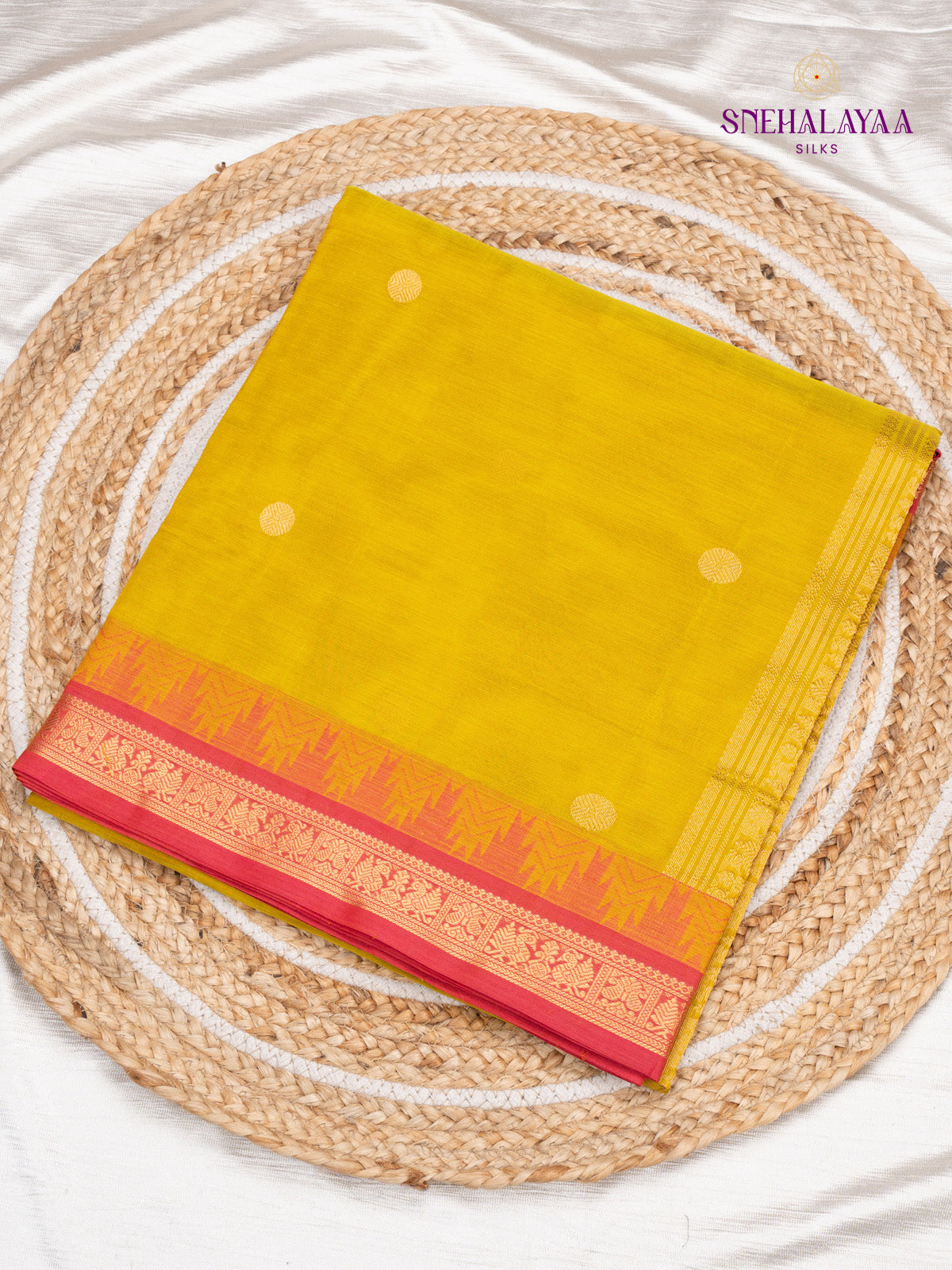 Yellow Kanchi Silk Cotton Saree