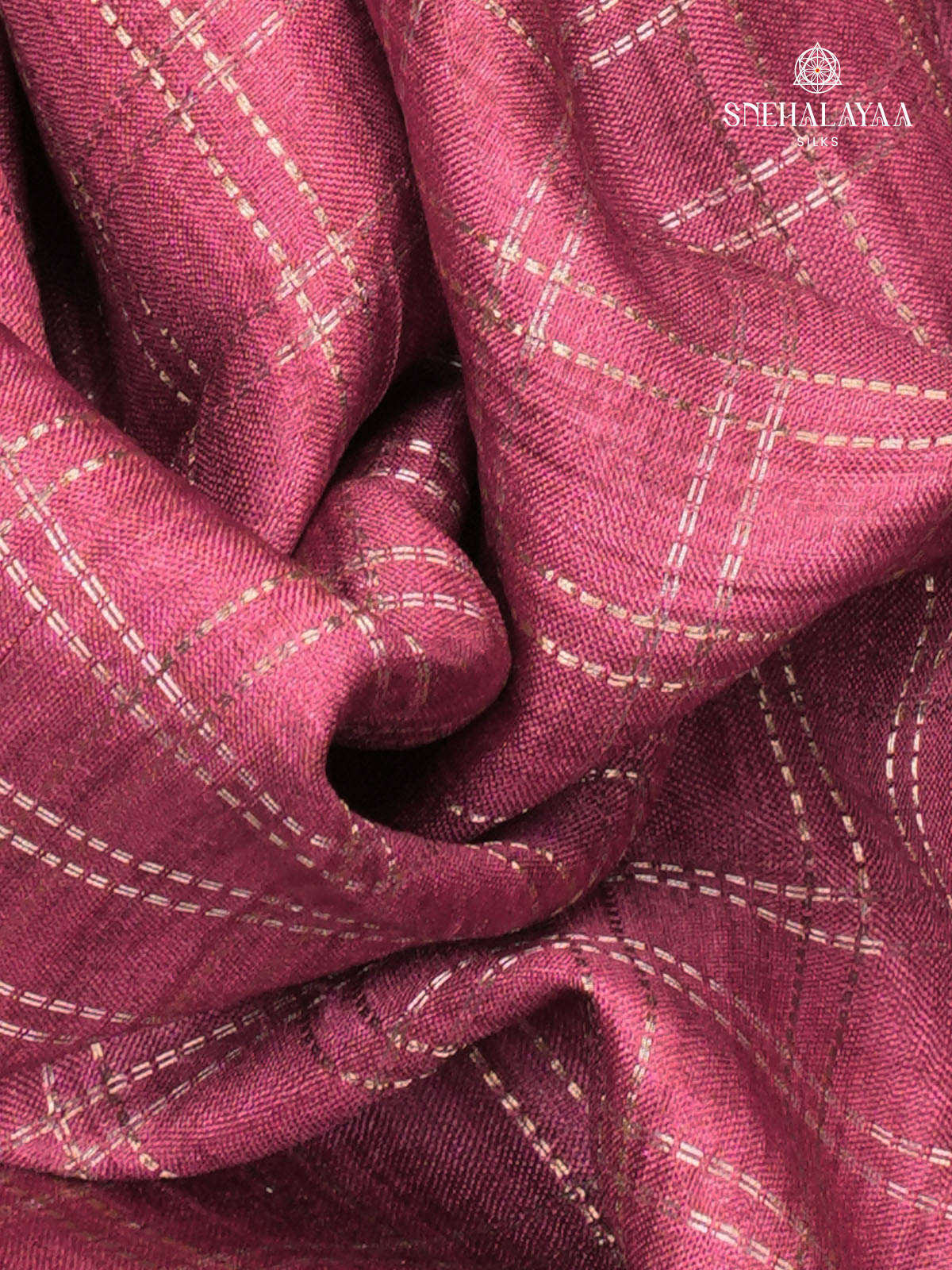 Pink Floral Printed Tussar Saree