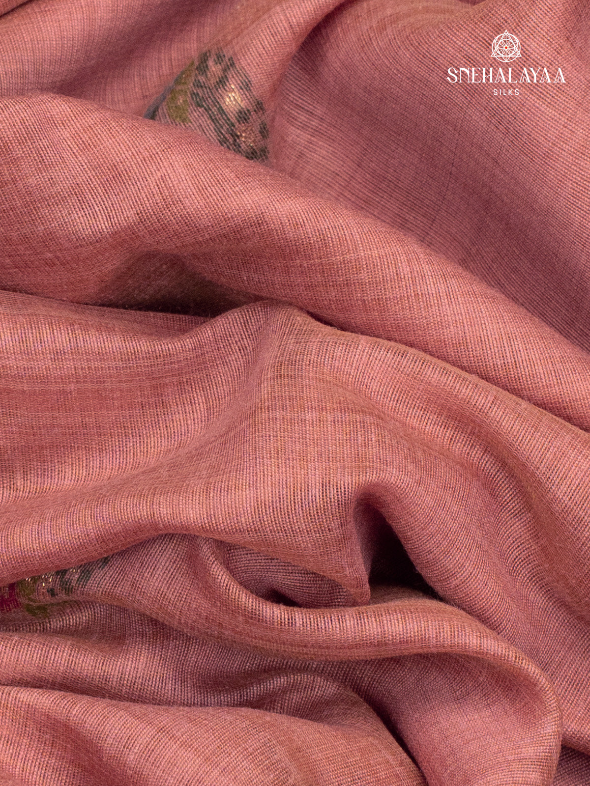 Peach Pink Munga Cotton Saree