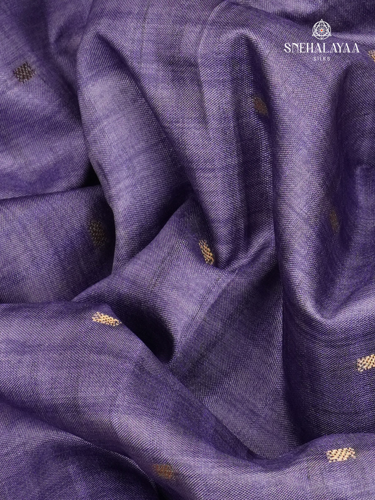 Purple Floral Printed Tussar Saree