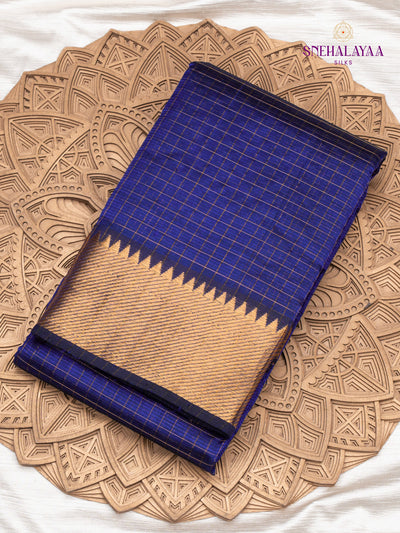 Blue Mangalagiri Silk Cotton Saree