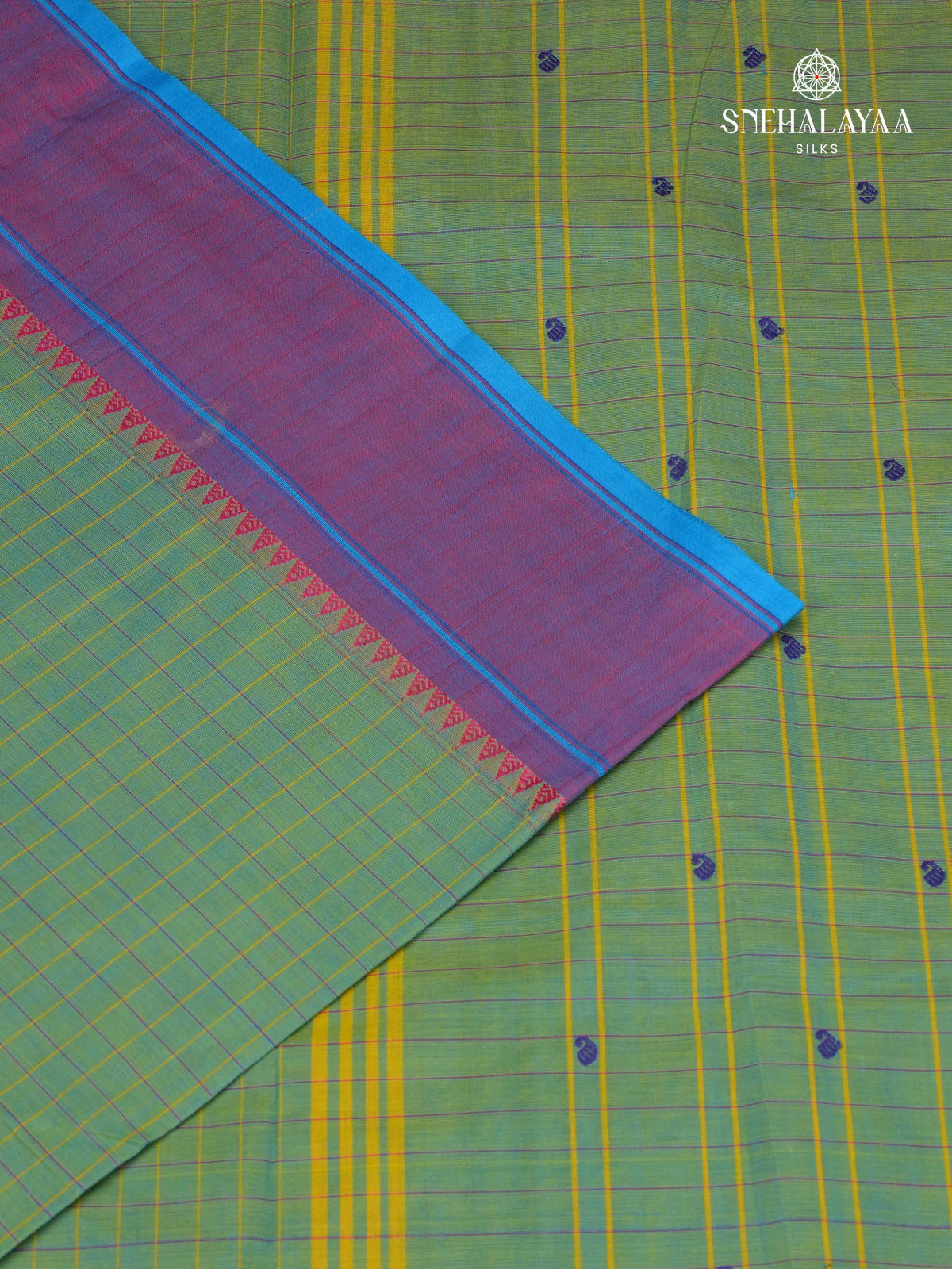 Teal Green Chettinad Cotton Saree