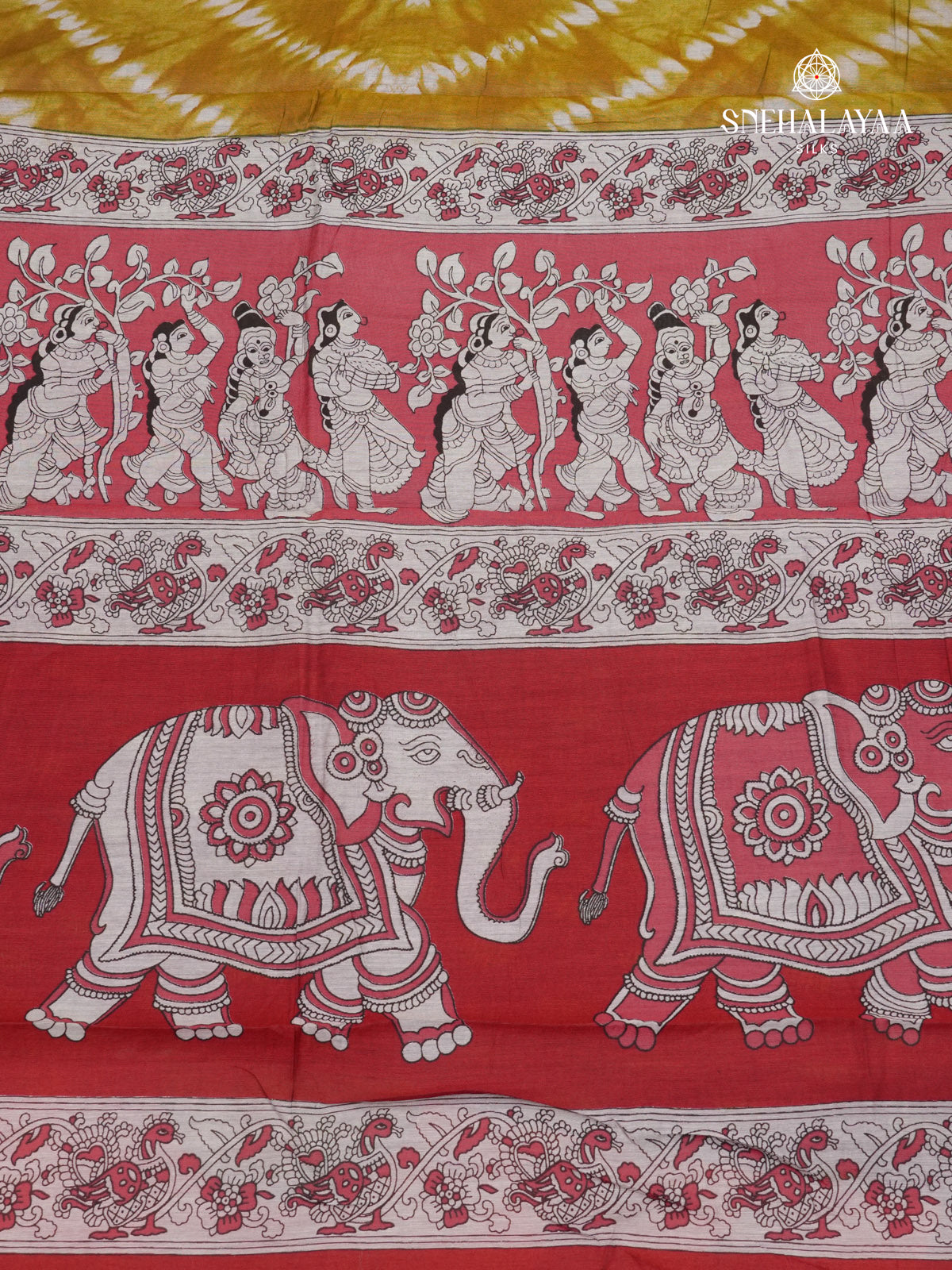 Antique Mustard Gold Chanderi Saree