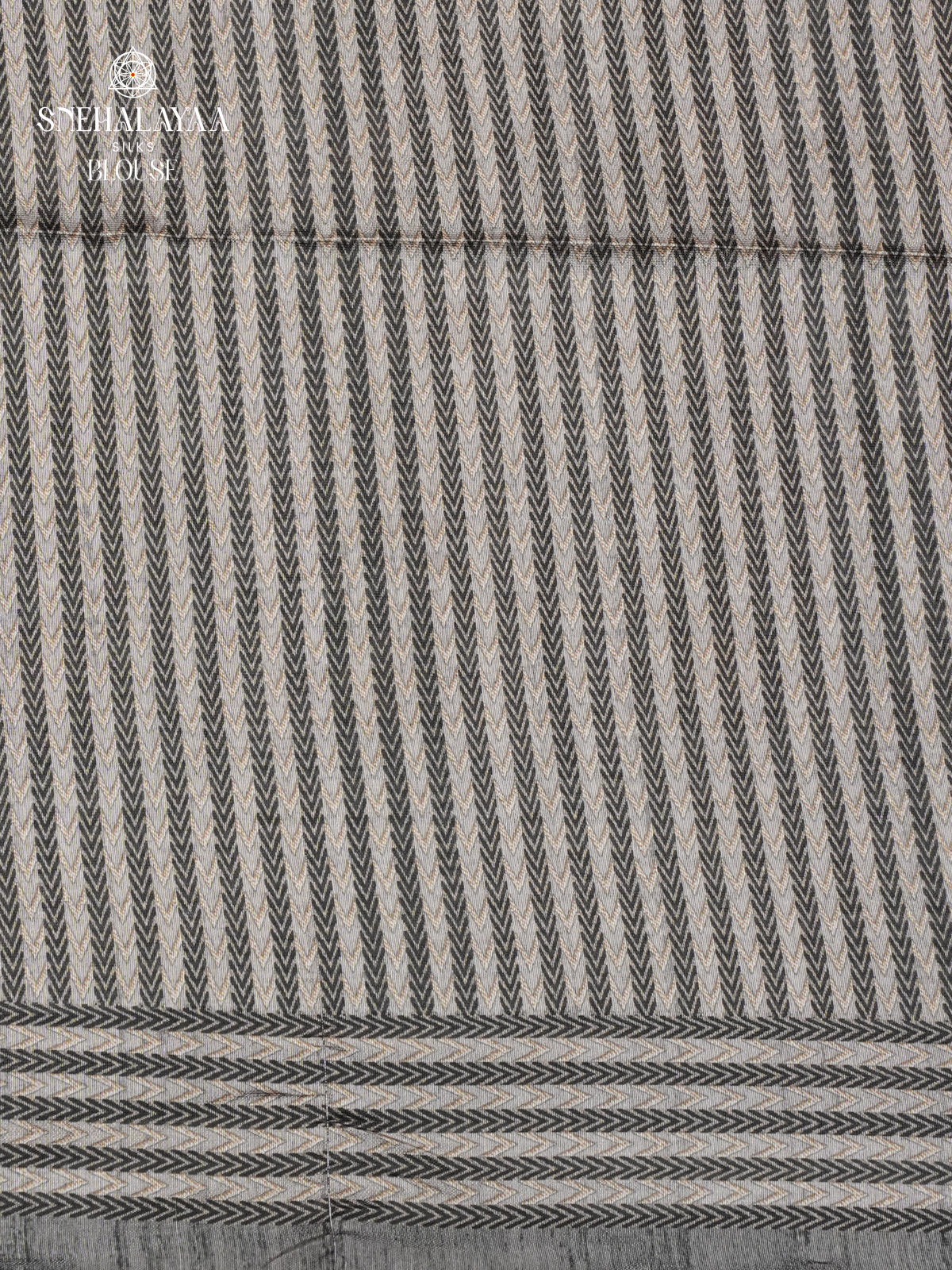 Grey Tussar Embroidery Saree