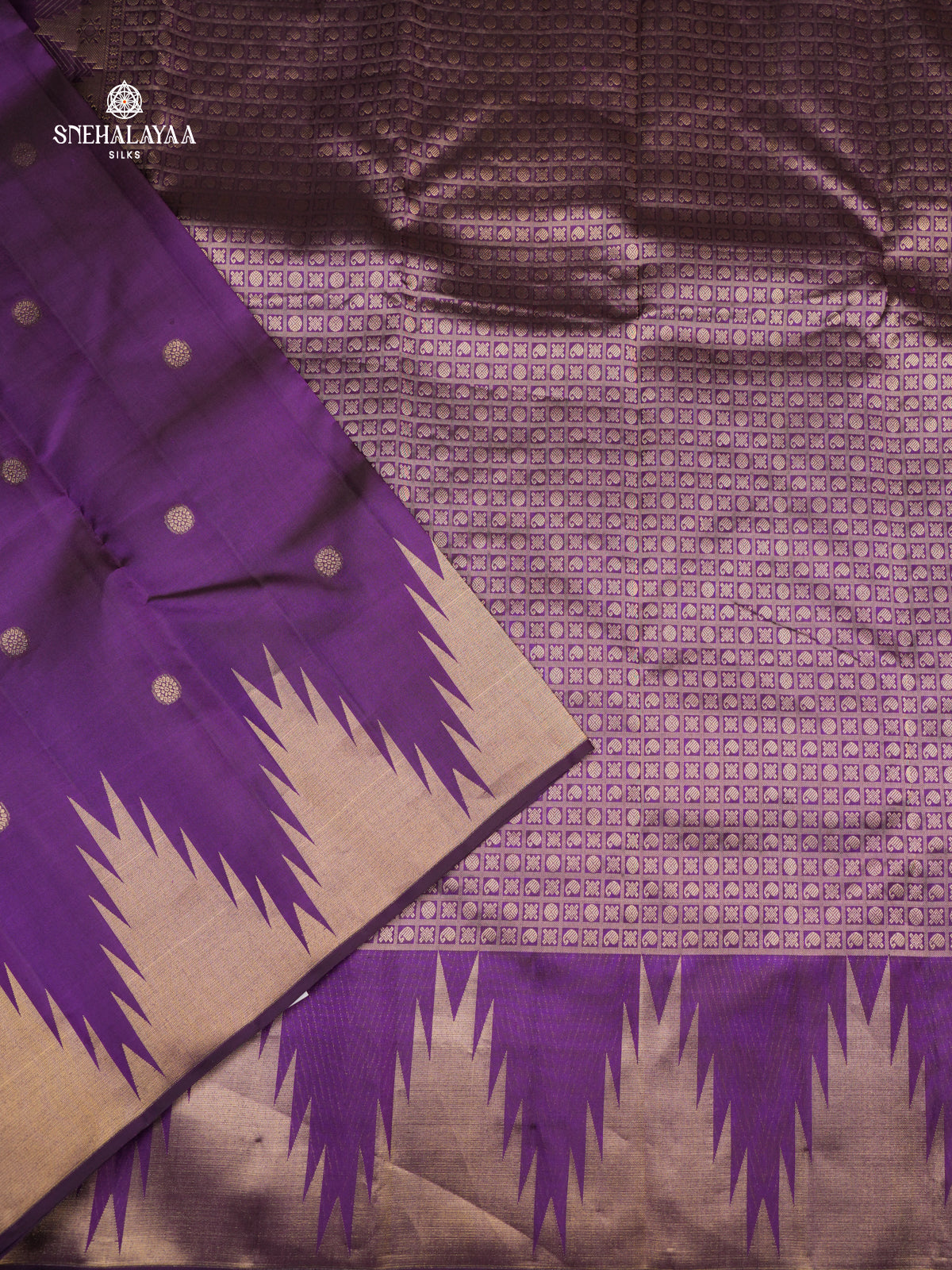 Violet Kancheevaram Silk Saree