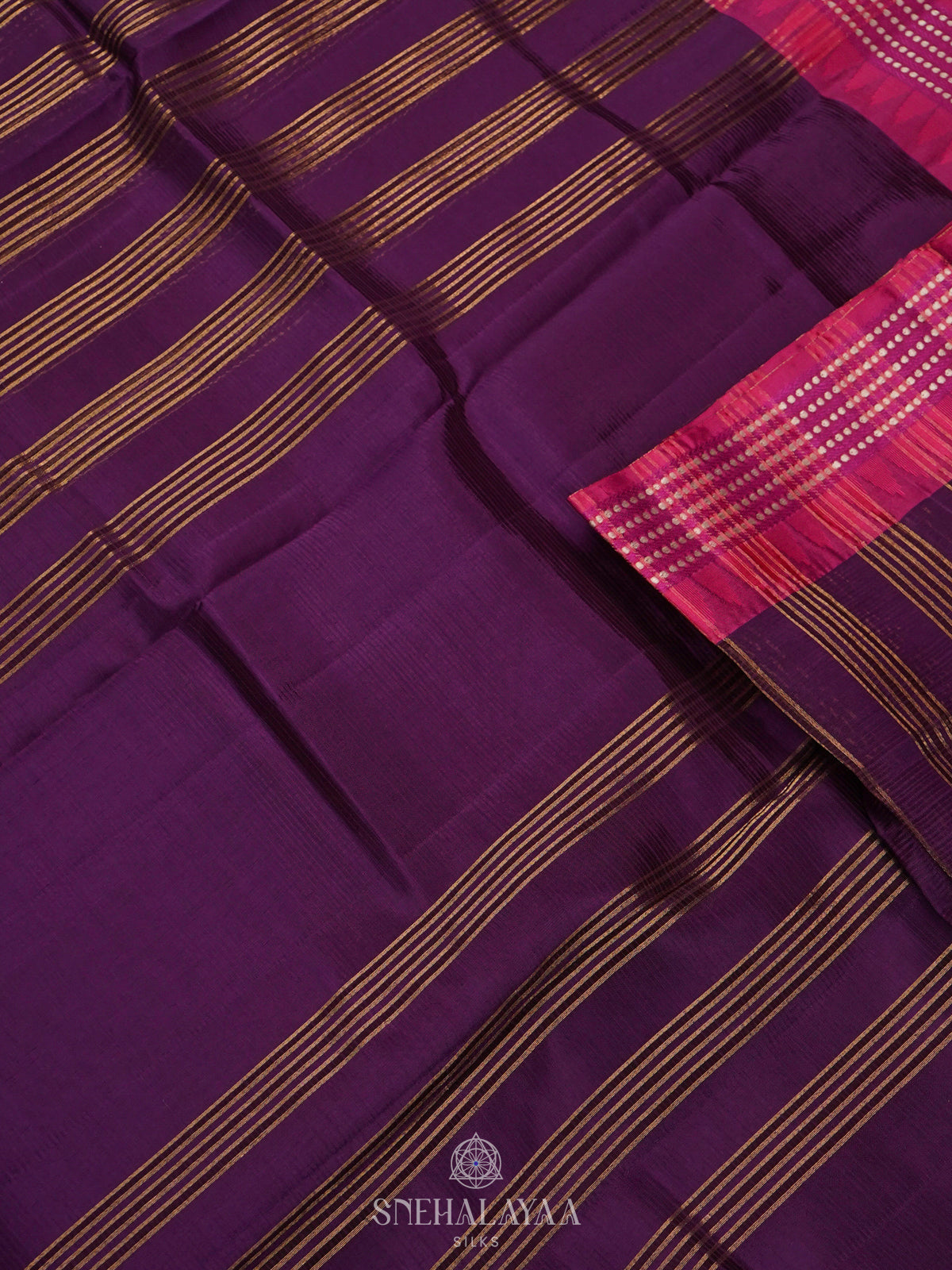 Purple Banaras Kora Silk Saree