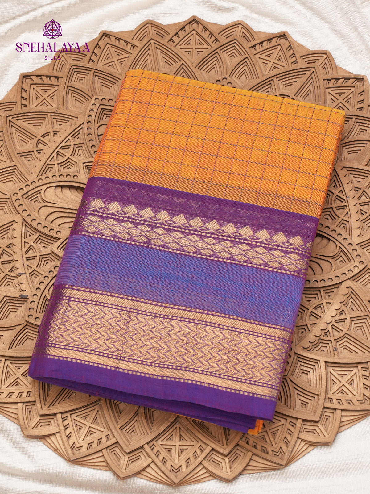 Orange Kanchi Cotton Saree