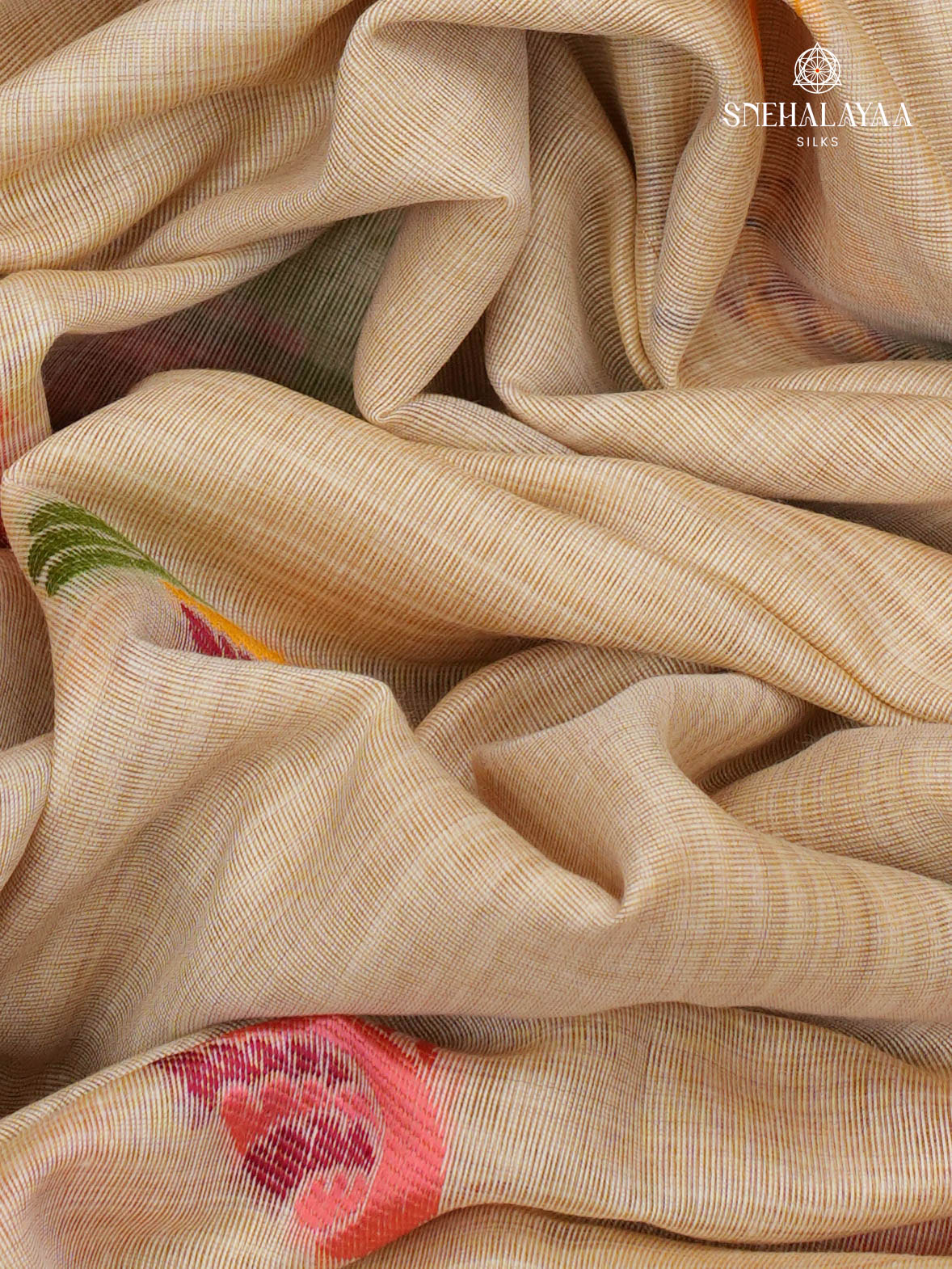 Beige Munga Cotton Saree