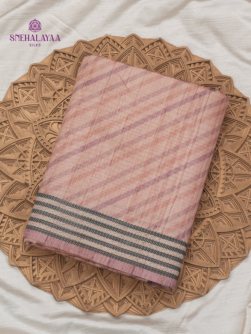 Beige Tussar Embroidery Saree