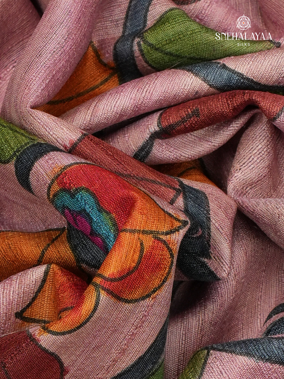 Lavender Tussar Silk saree