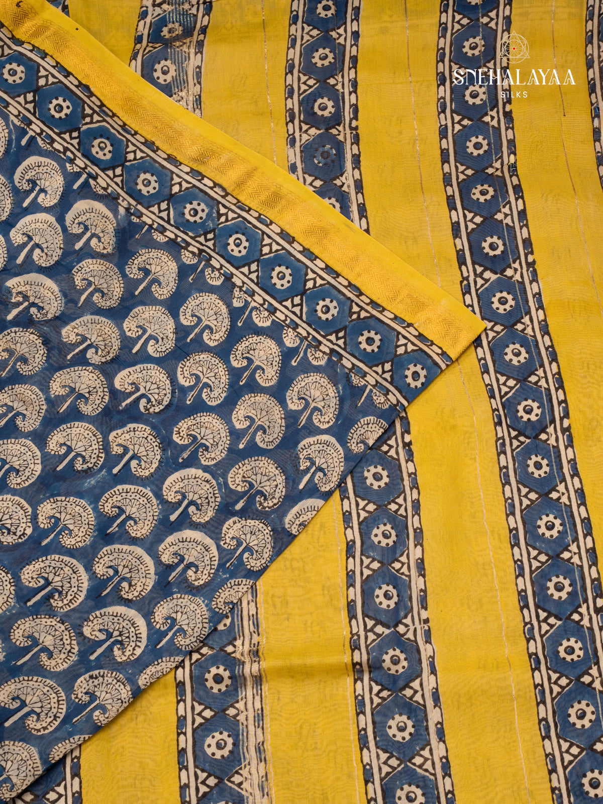 Blue Chanderi Saree