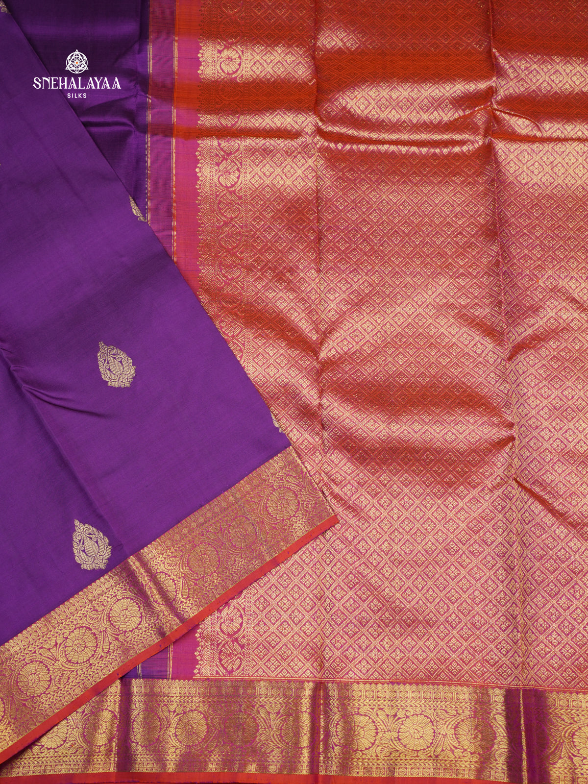 Violet Kancheevaram Silk Saree