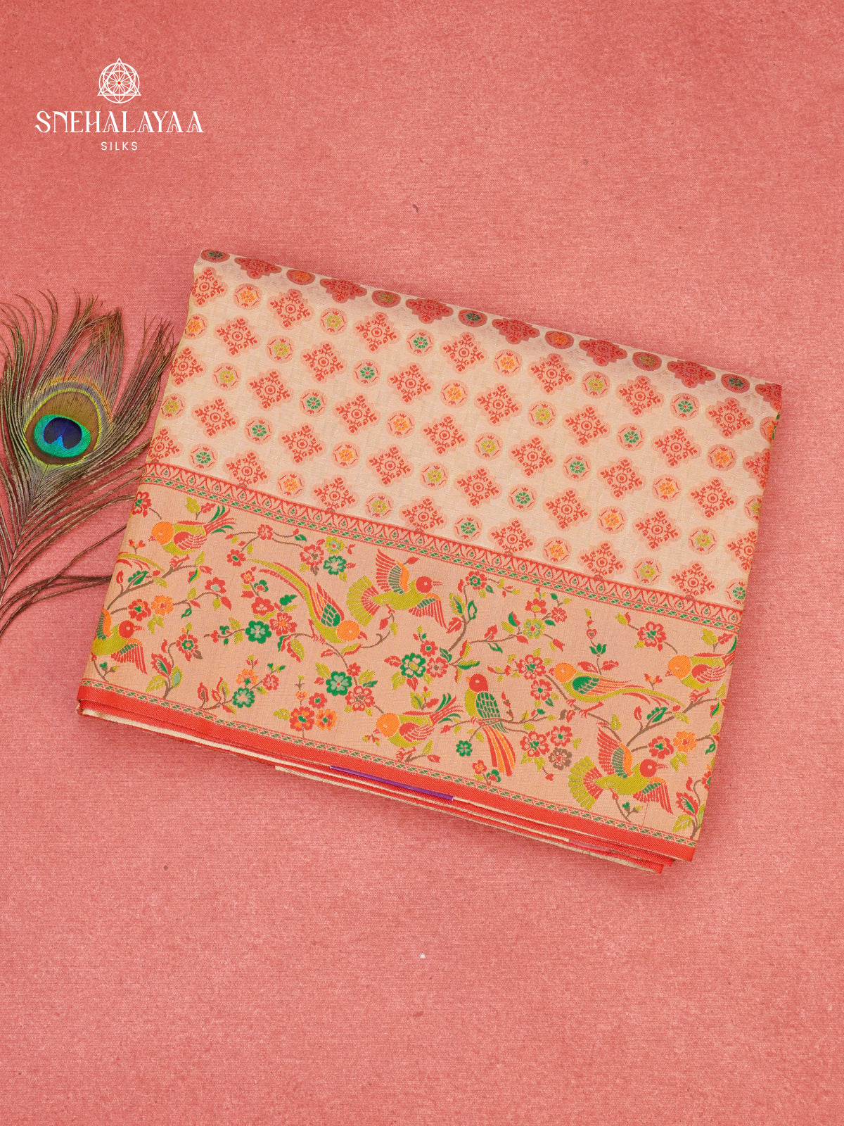 Beige Tissue Paithani Saree