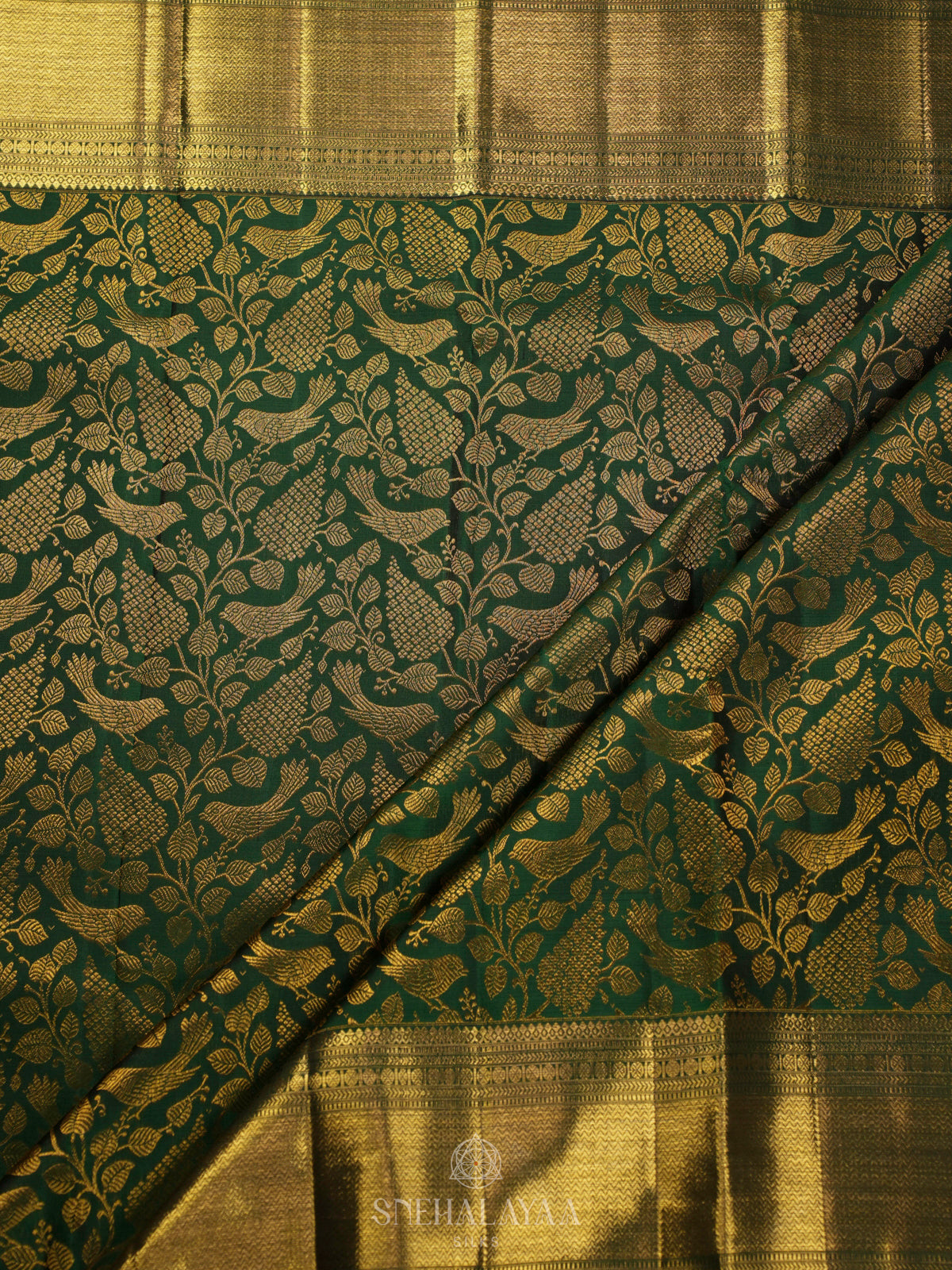 Emerald Green Kanjivaram Silk Saree