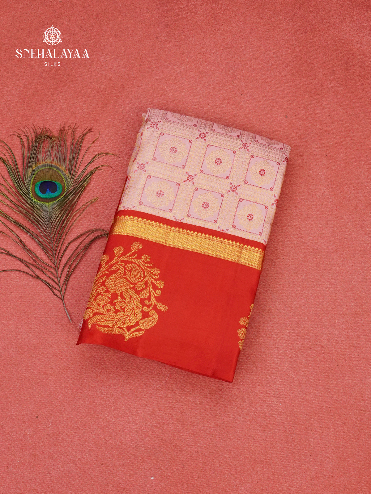 Cream Kanjivaram Silk Saree