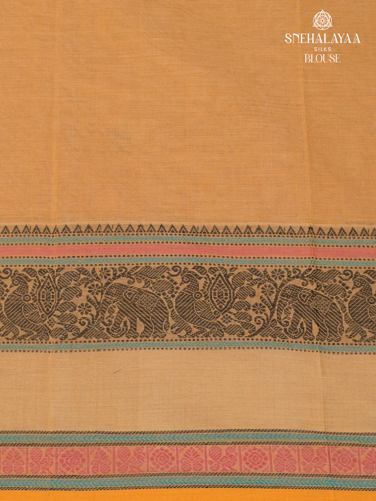 Mustard Yellow Pure Kanchi Cotton Saree