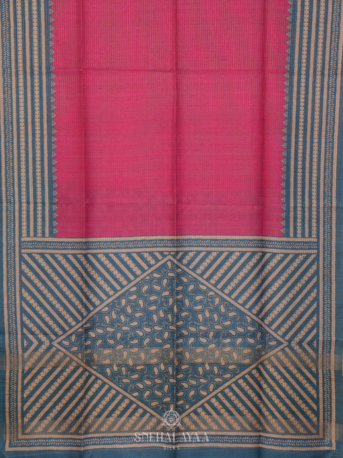 Pink Tussar Saree