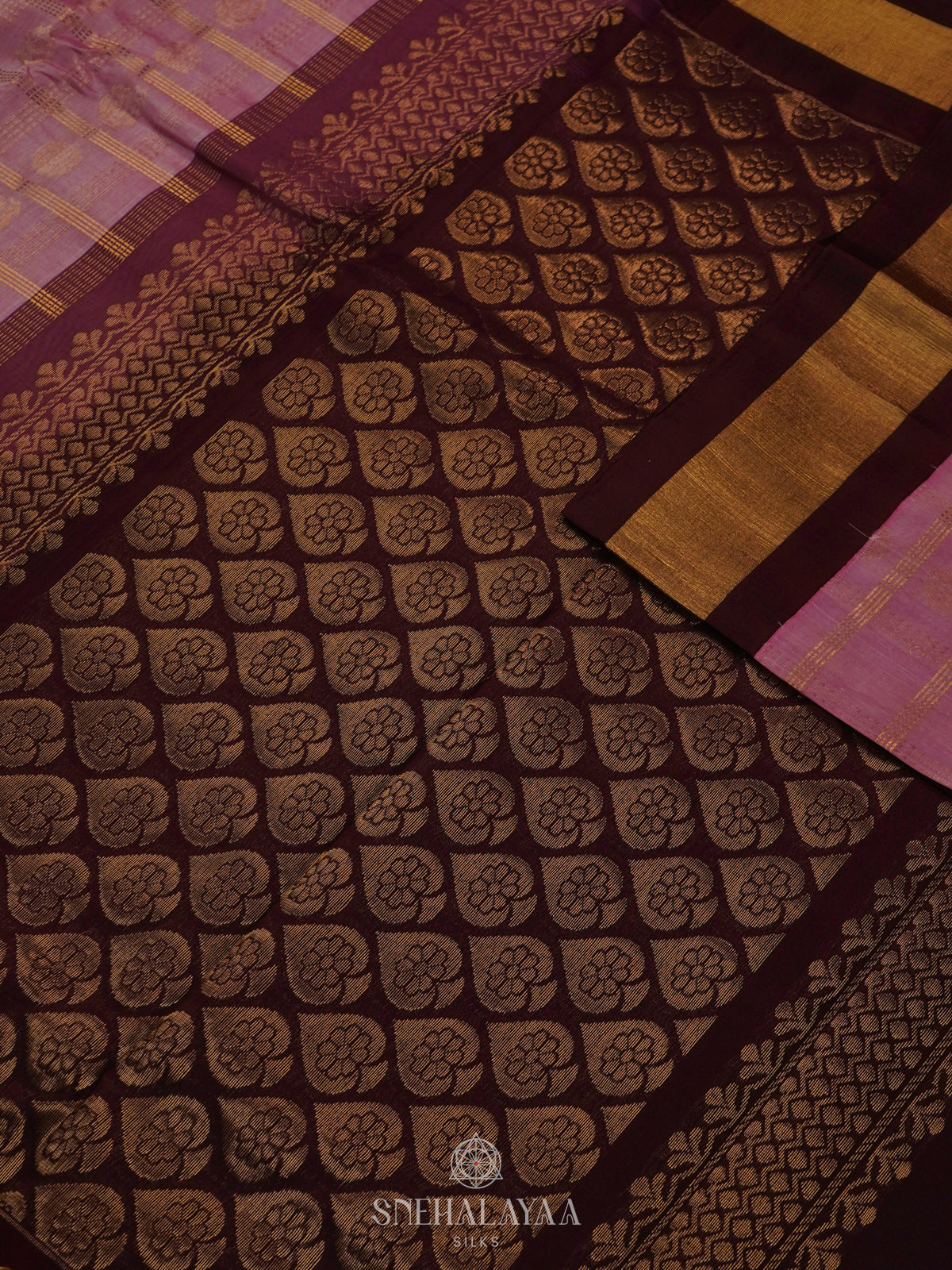 Pink Kuppadam Silk Cotton Saree with Rich Zari Pallu