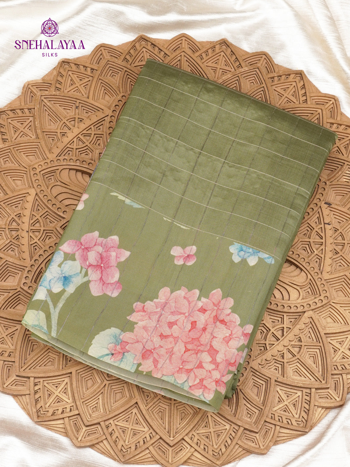 Olive Green Tussar Saree