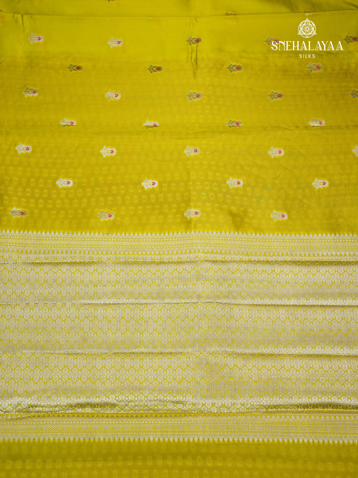 Chartreuse Green Chiniya Silk Saree