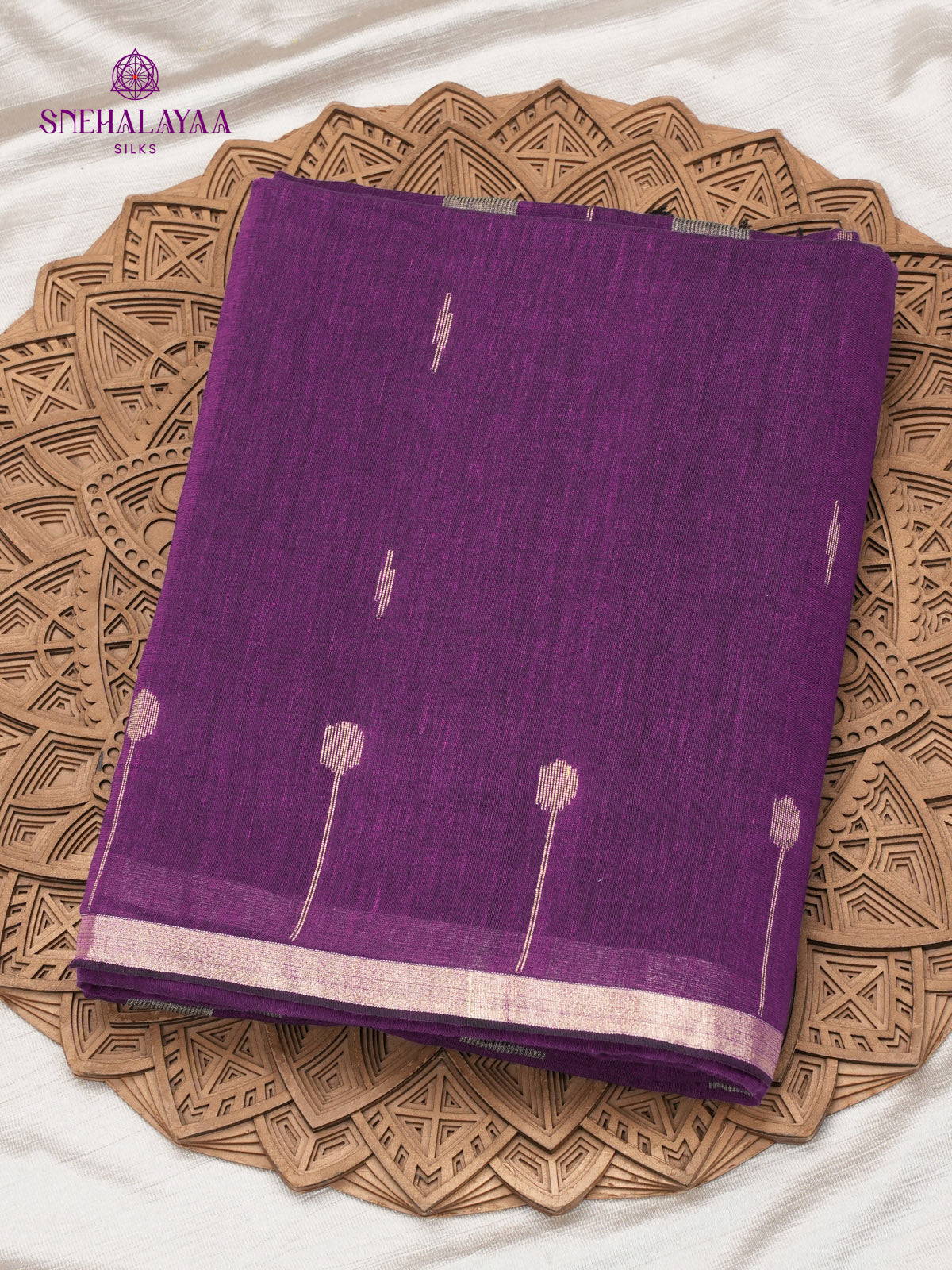 Purple Khadi Cotton Saree