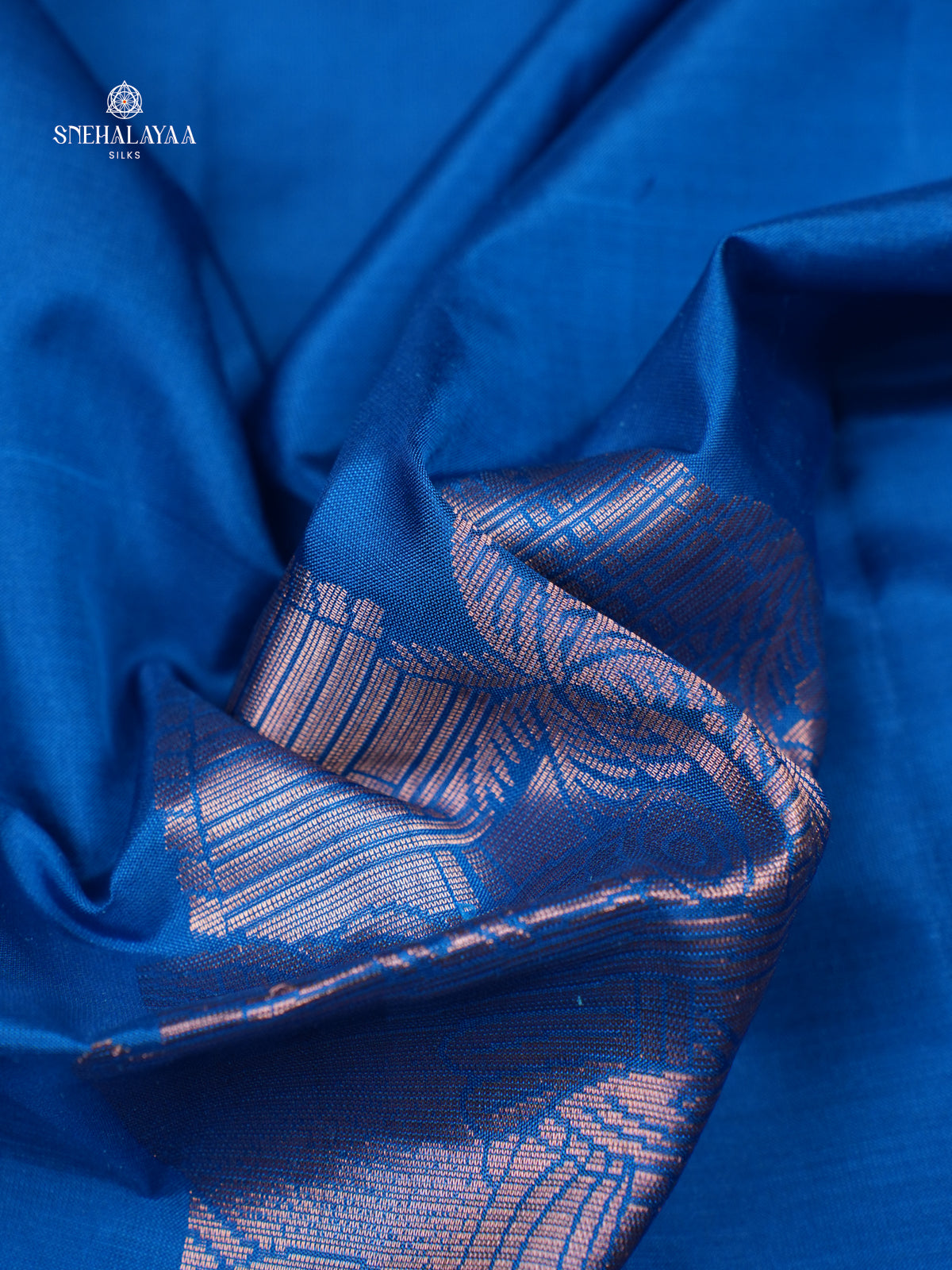 Blue Borderless Kanjivaram Soft Silk Saree