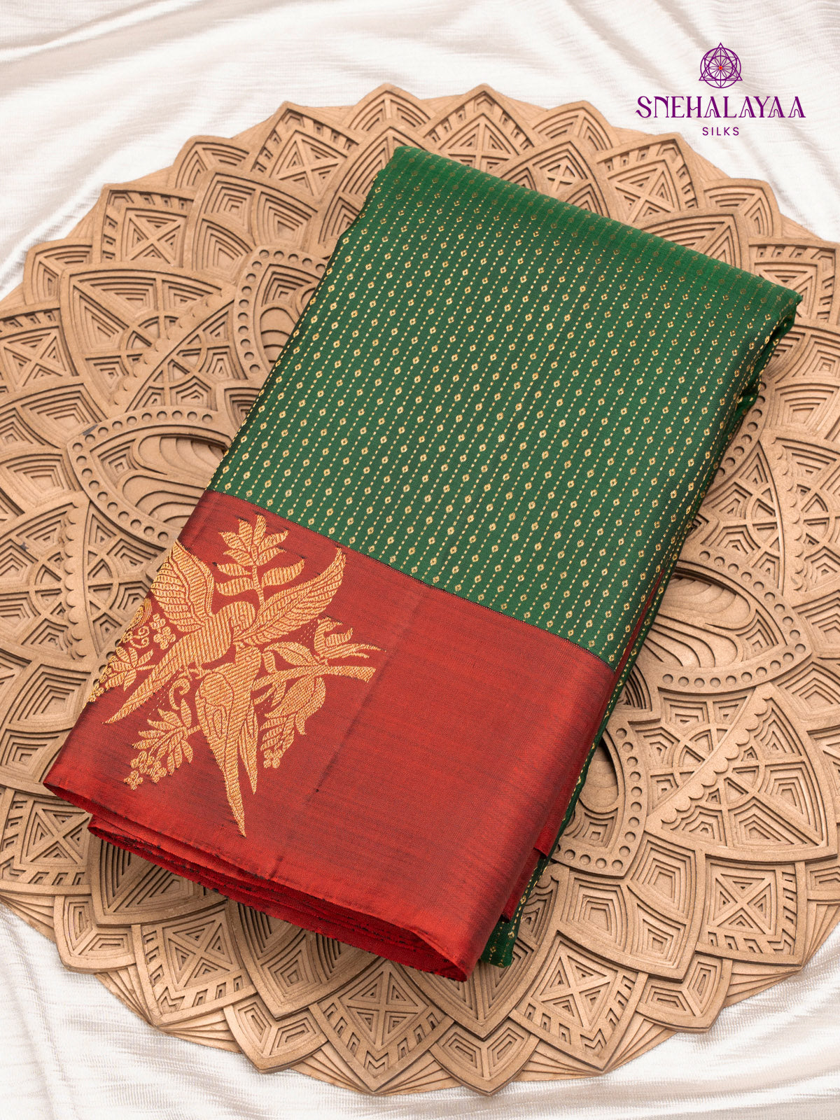 Bottle Green Kanjivaram Silk Saree