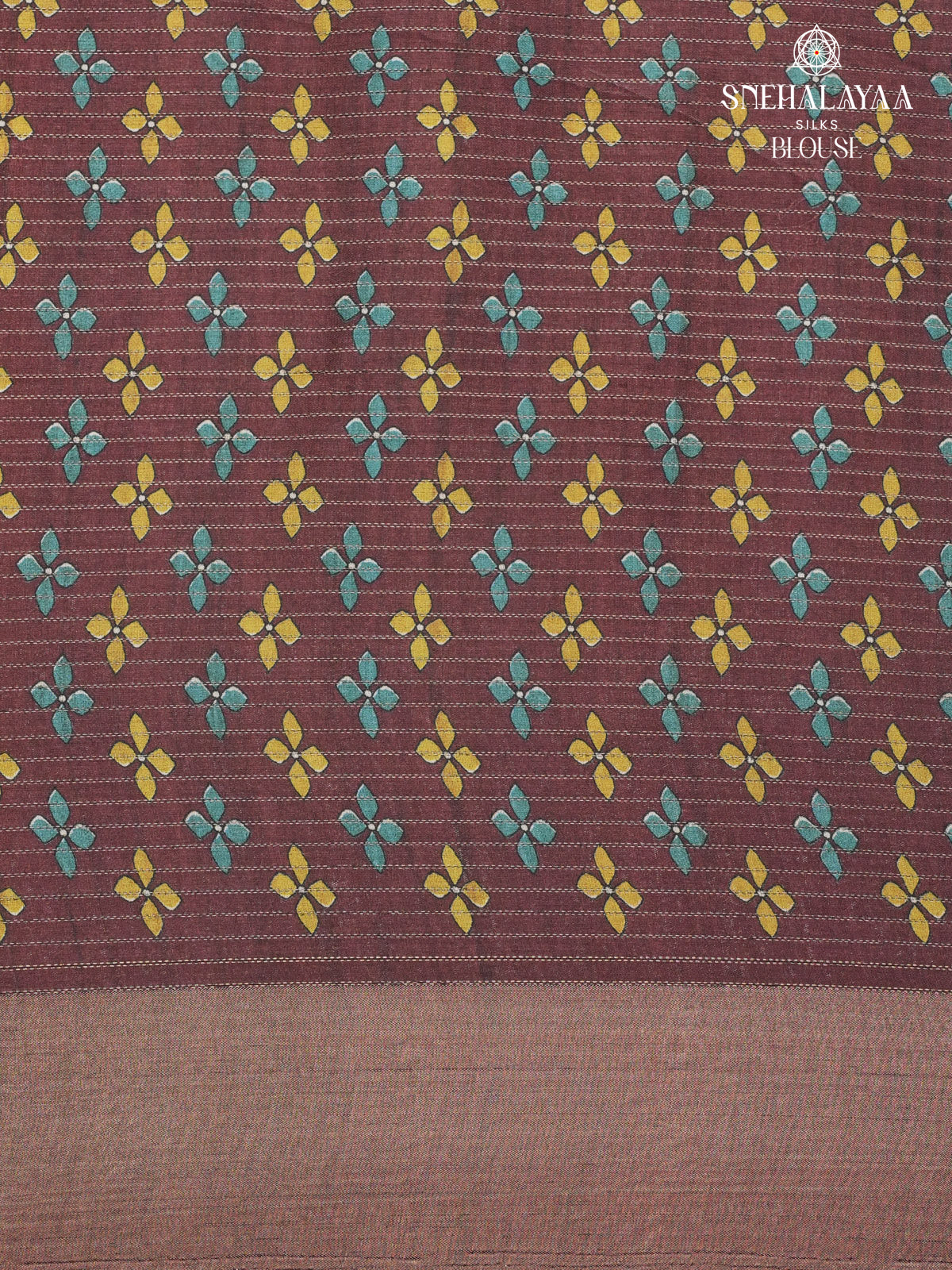 Grey Floral Printed Tussar Saree