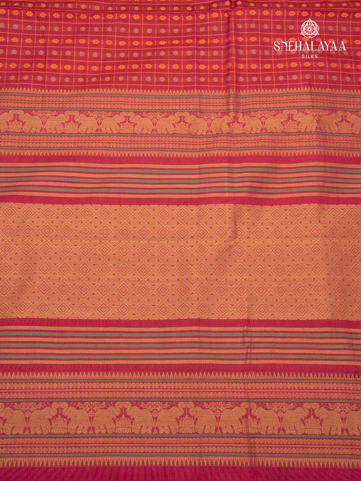 Maroon Pure Kanchi Cotton Saree