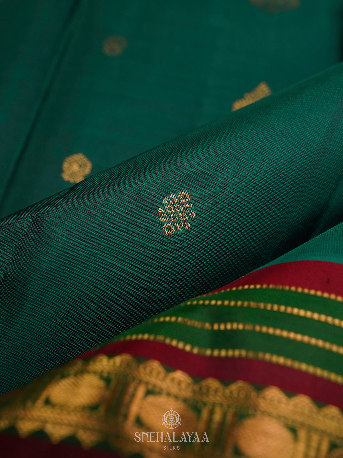 Forest Green Kanjivaram Silk Saree