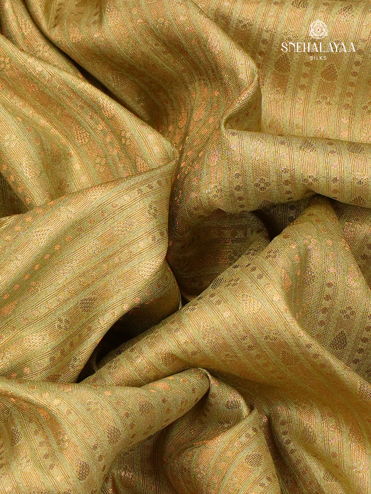Lime Gold Soft Silk Saree