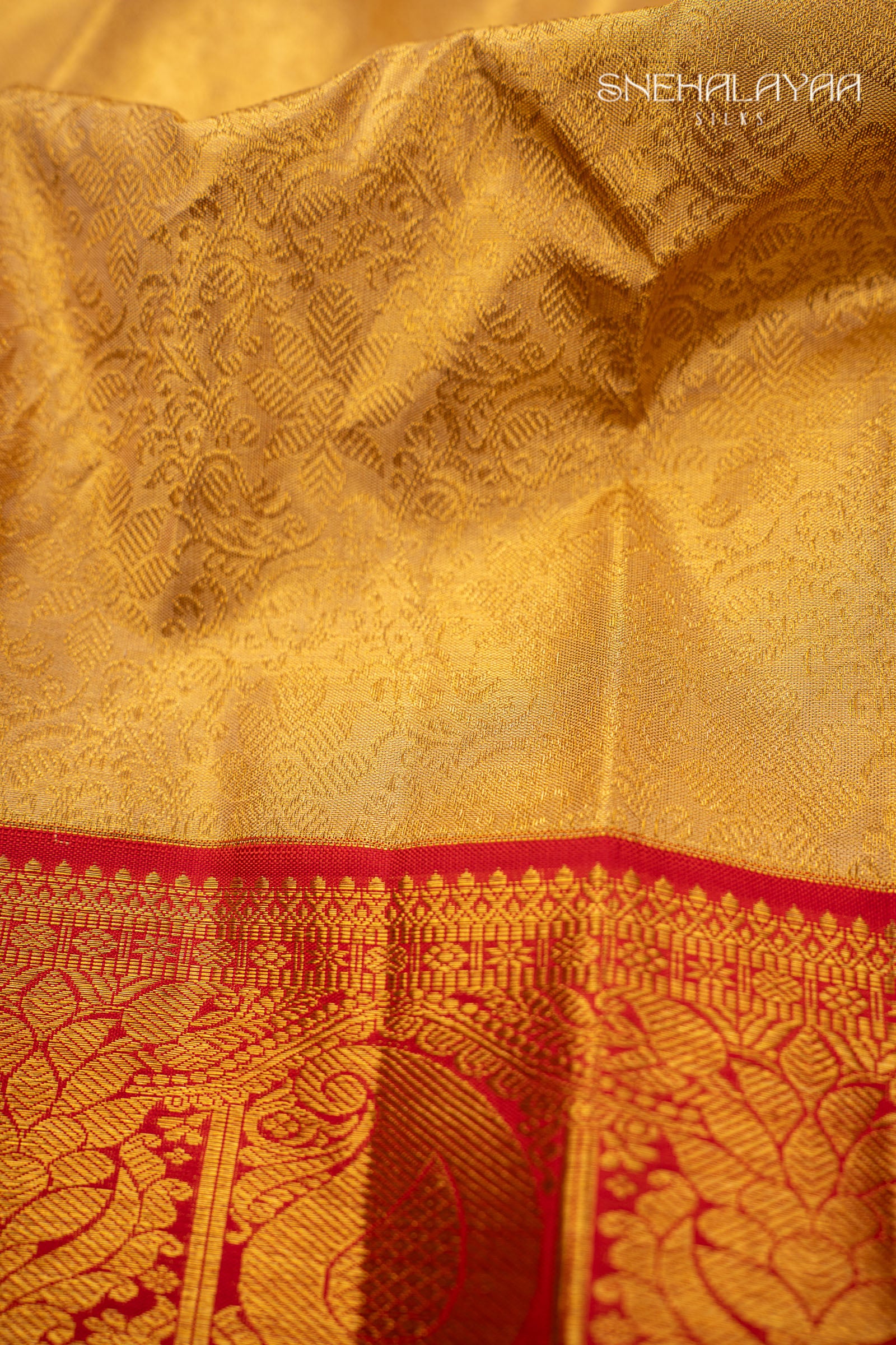 Gold Kancheevaram Silk Saree