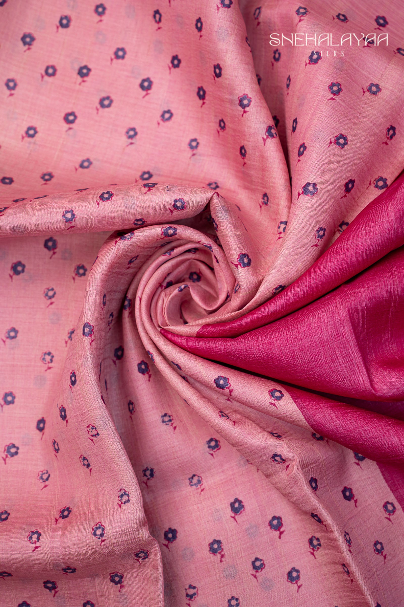 Pink Tussar Saree