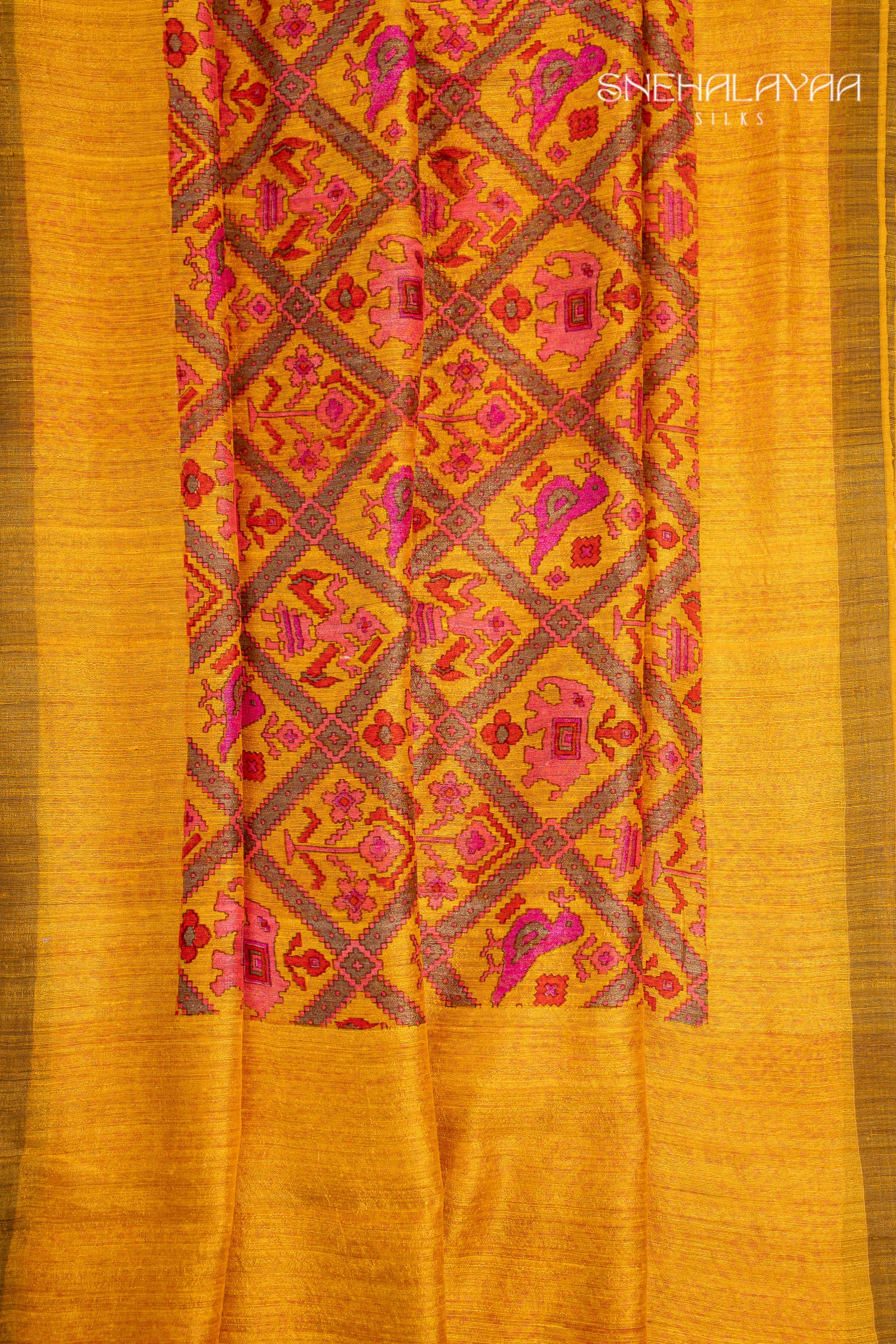 Honey Orange Tussar Saree