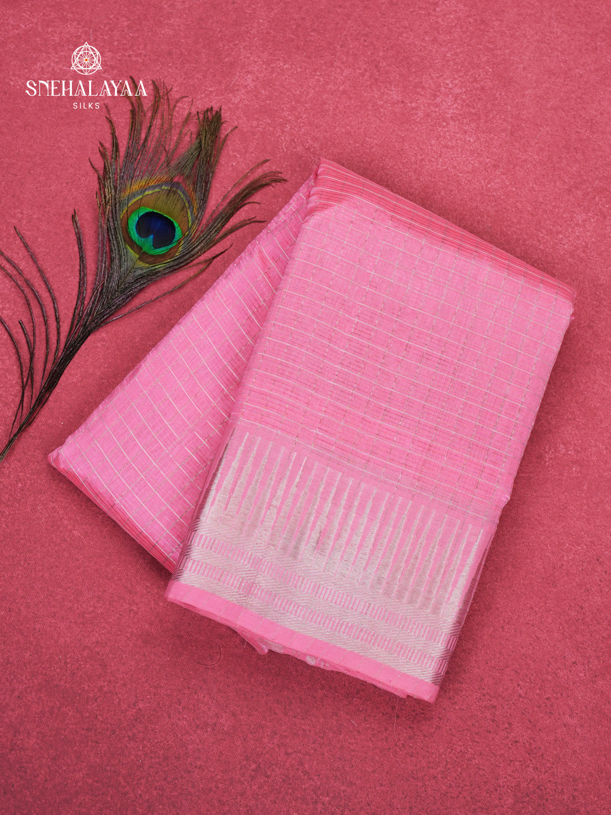 Baby Pink Mangalagiri Silk Cotton Saree
