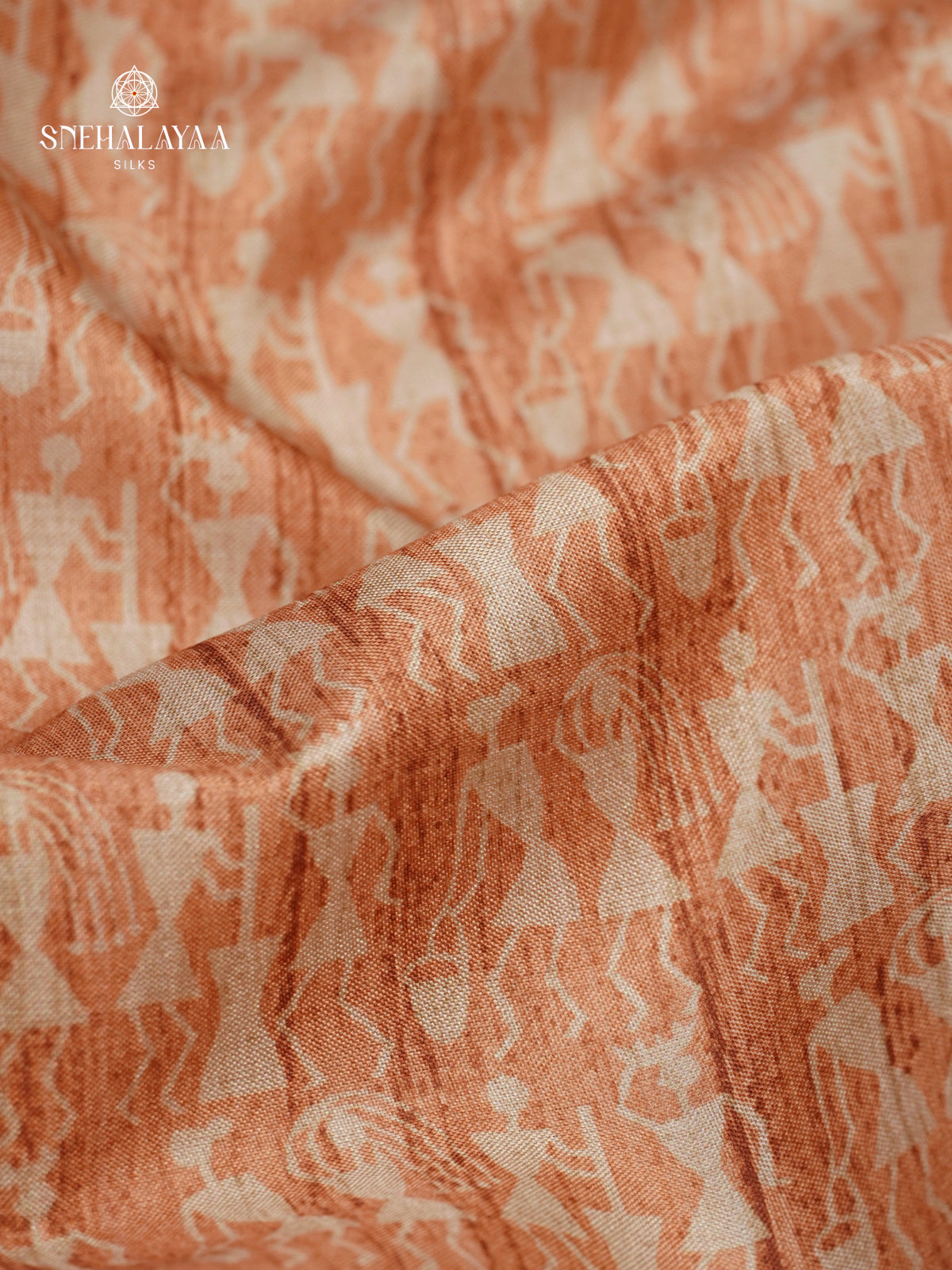 Pale Orange Tussar Saree
