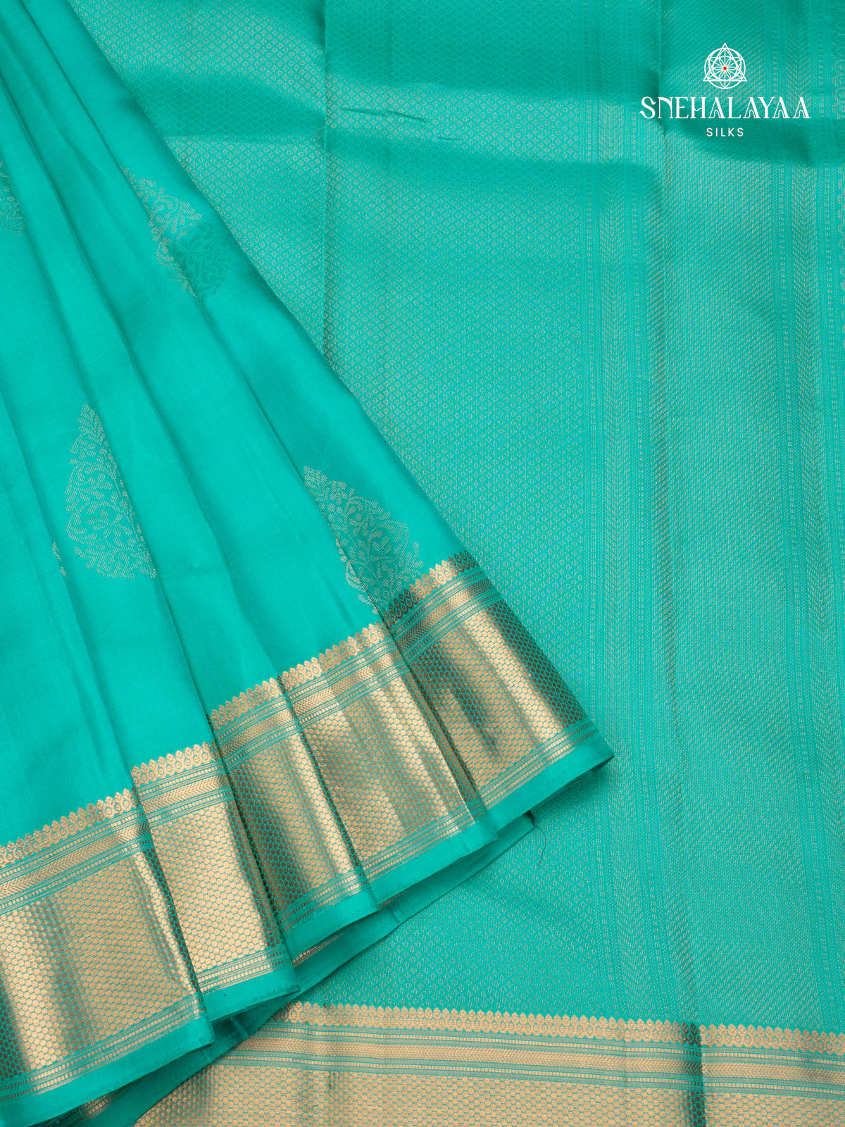 Mint Aqua Kanjivaram Silk Saree