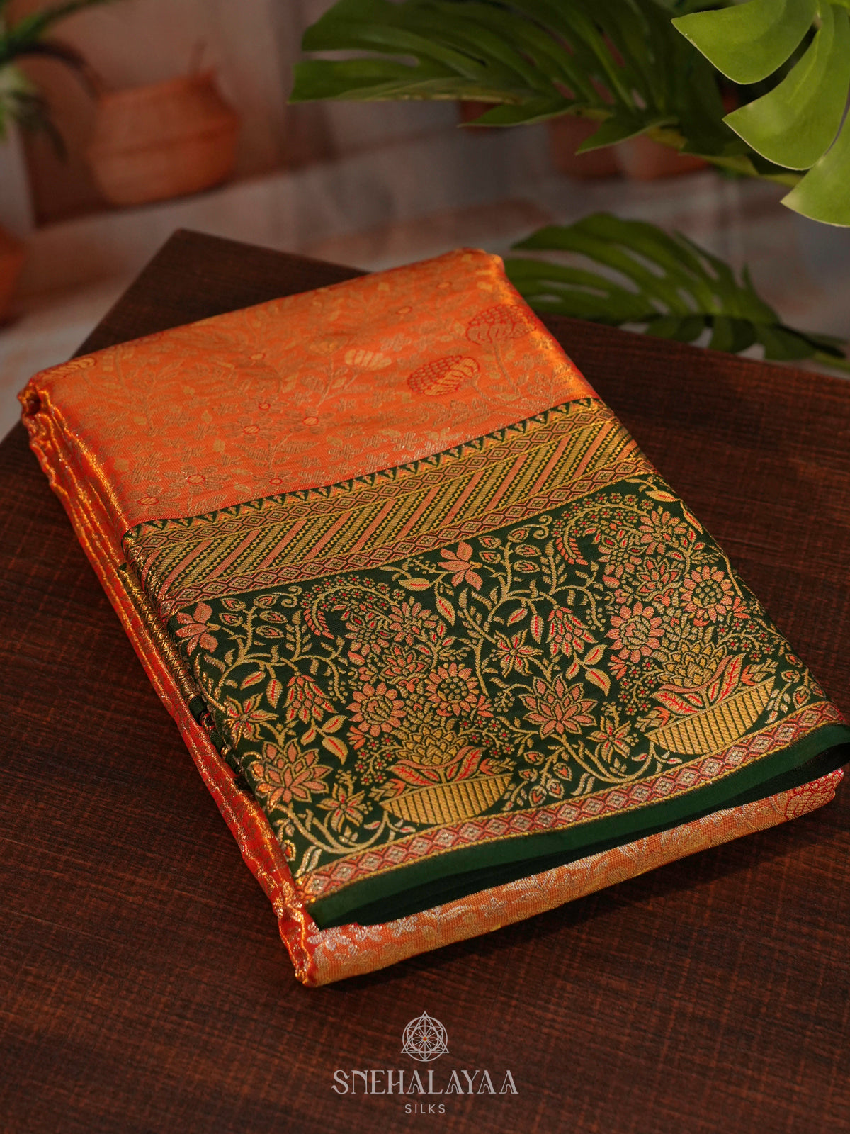 Orange Kanjivaram Silk Saree