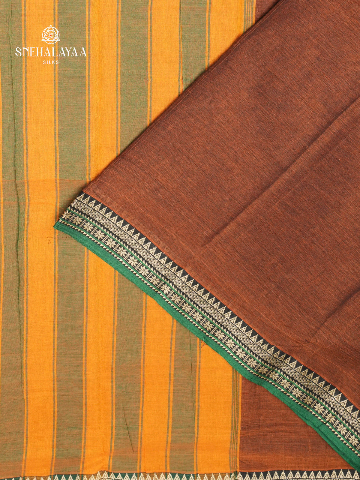 Brown Narayanpet Cotton Saree