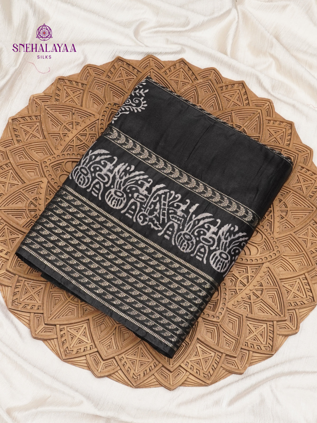 Black Bamboo Silk Saree