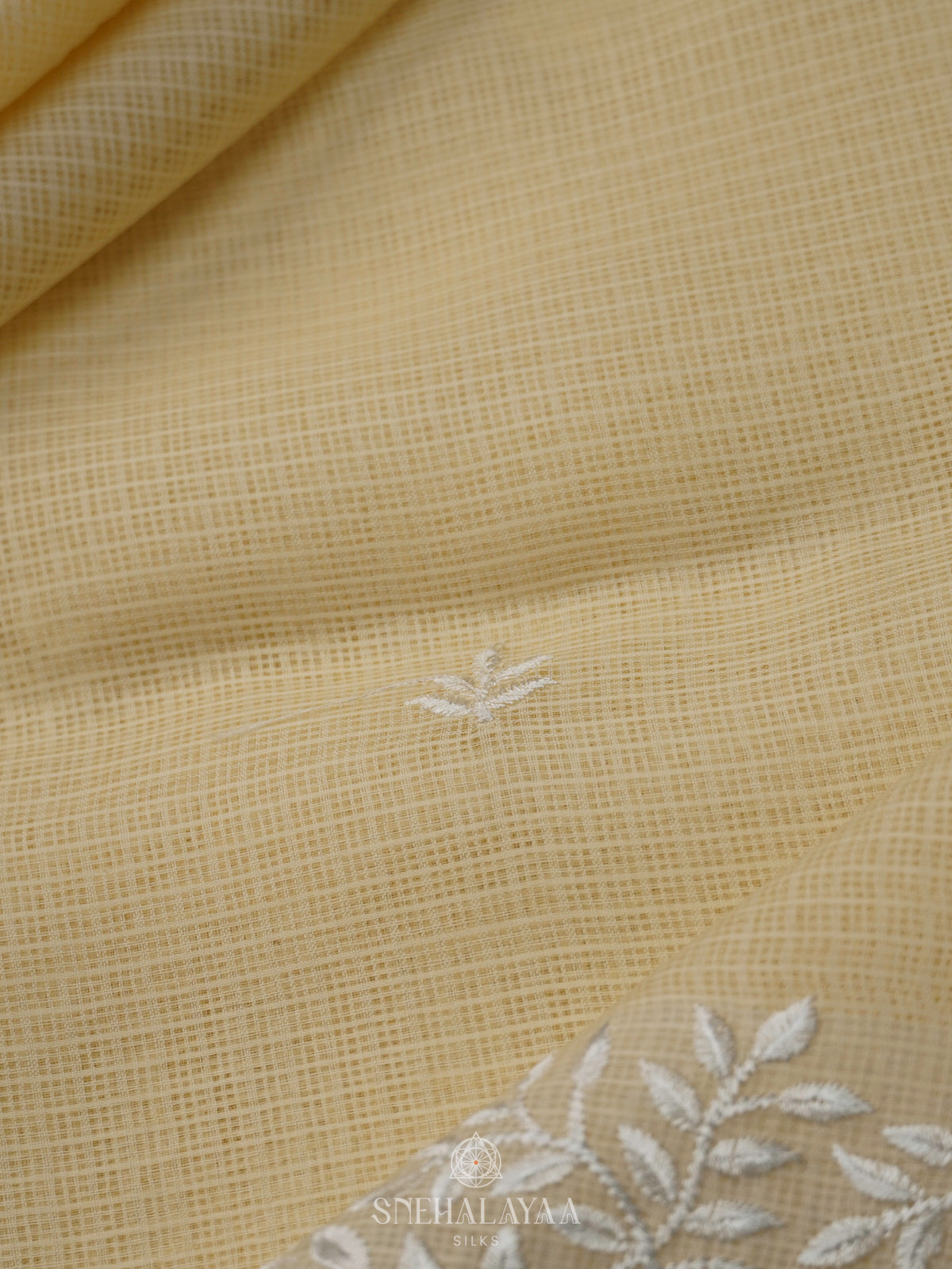 Cream Kota Embroidery Saree