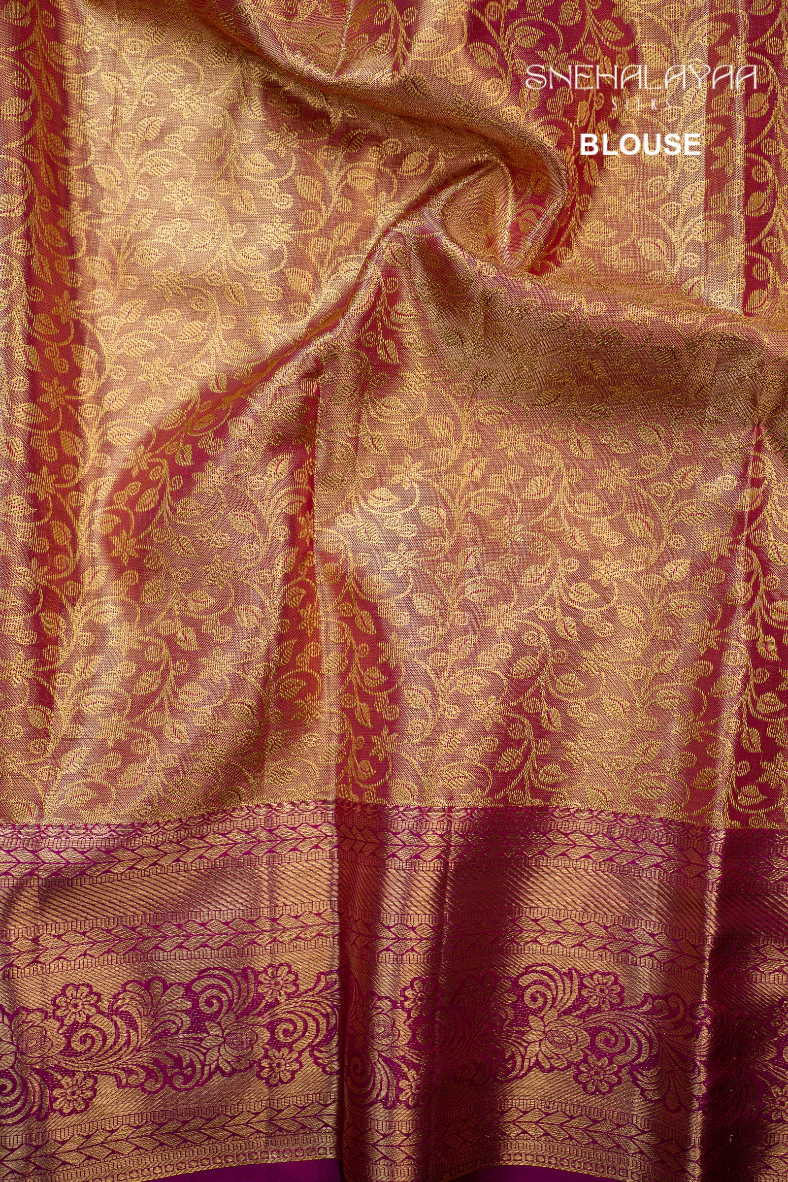 Magenta Kancheevaram Tissue Silk Saree