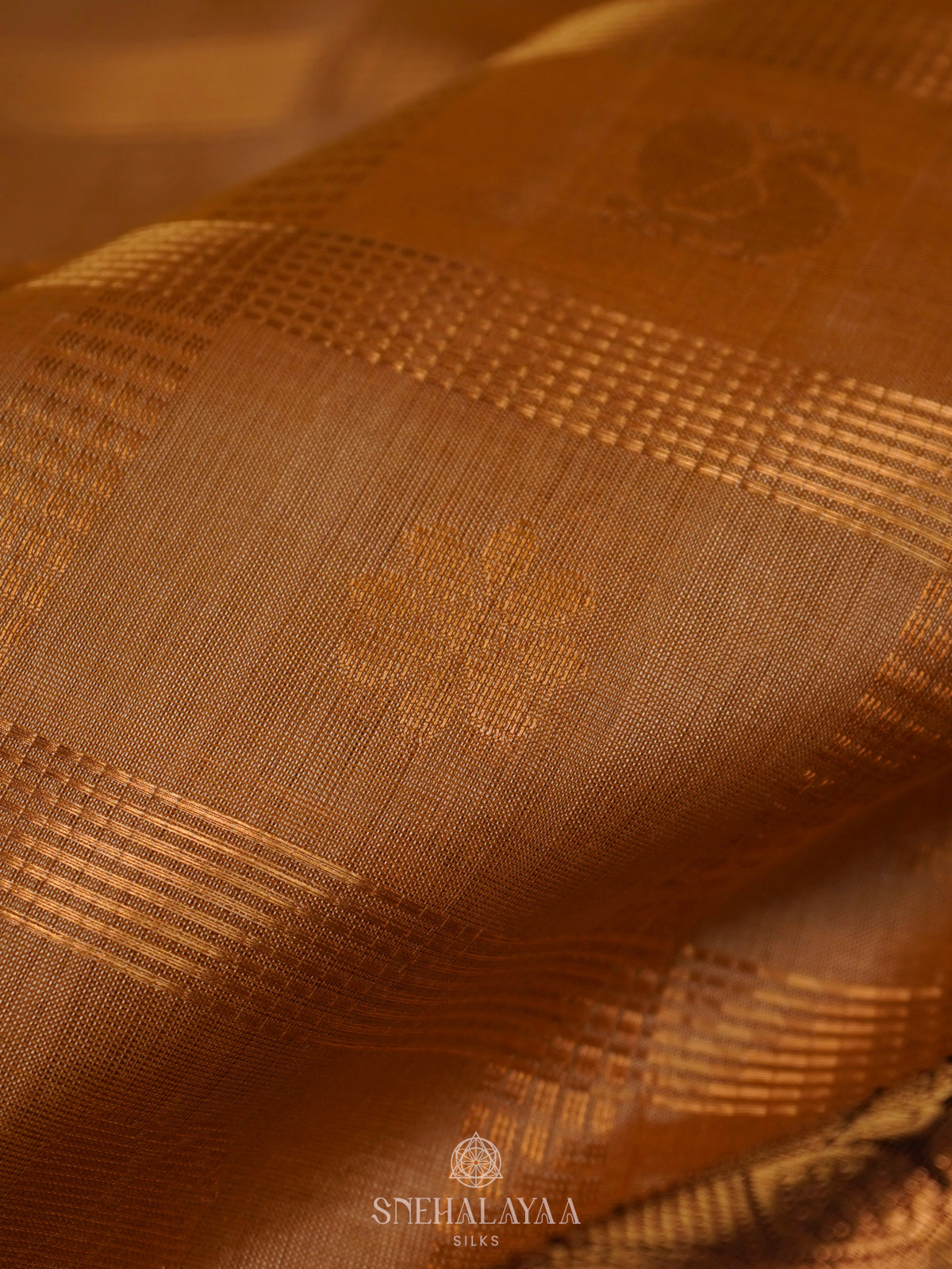 Copper Brown Kuppadam Silk Cotton Saree with Rich Zari Pallu