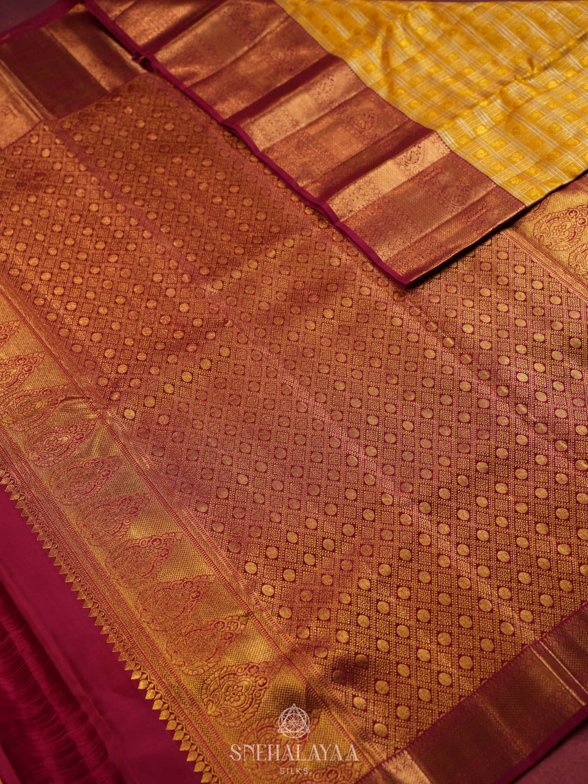 Mango Yellow Kanjivaram Silk Saree