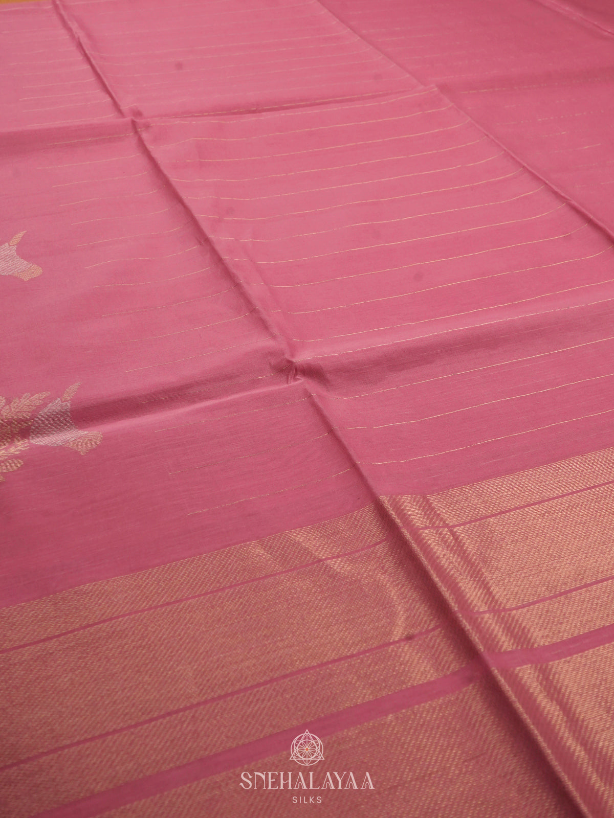 Pastel Pink Kora Silk Cotton Saree
