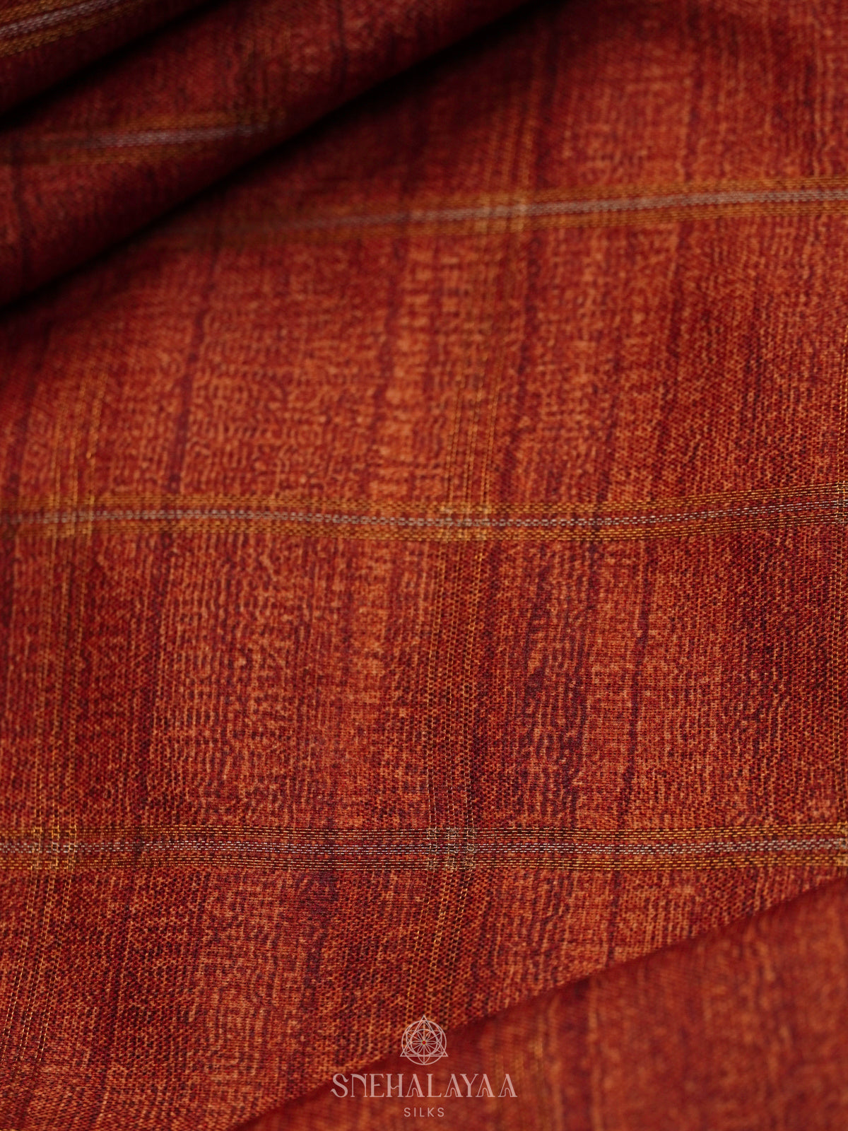 Burnt Orange Tussar Saree
