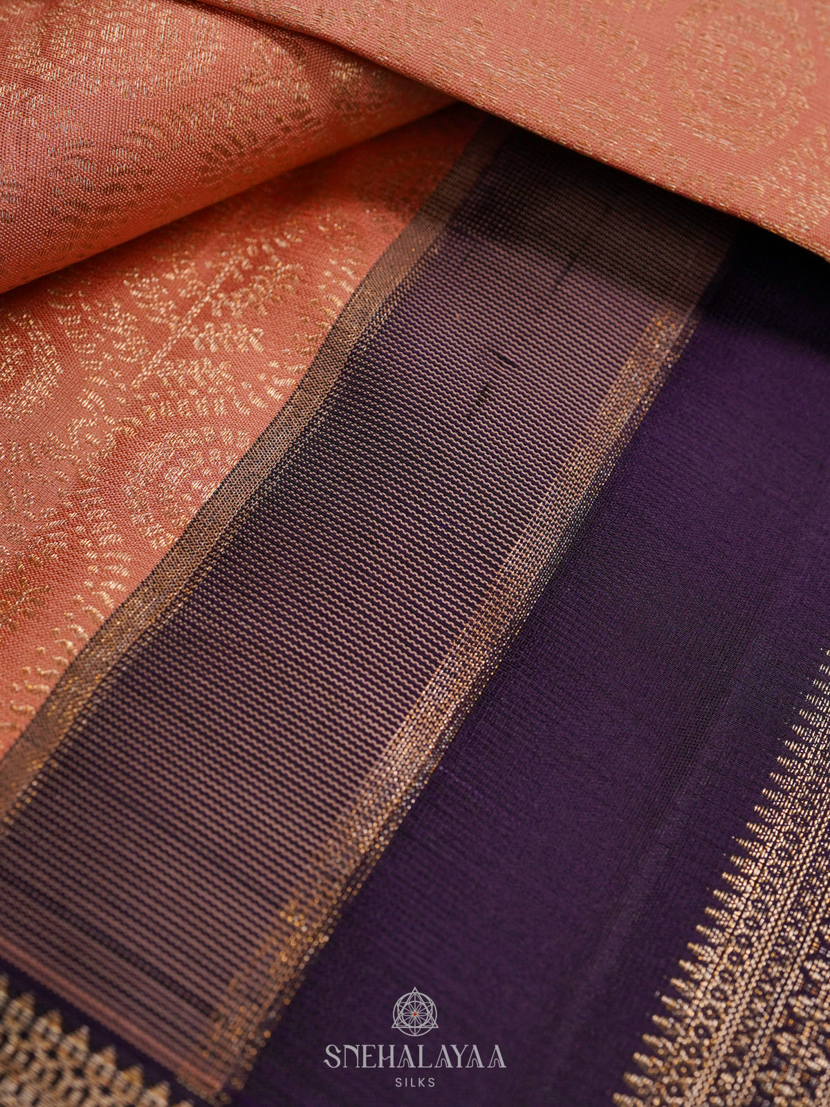 Peach Kanjivaram Silk Saree