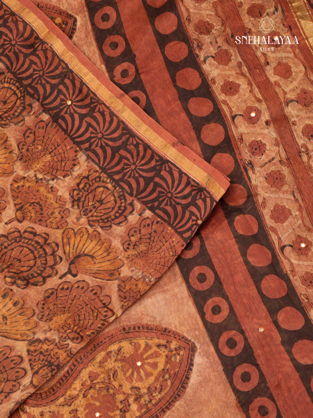 Brown Chanderi Saree