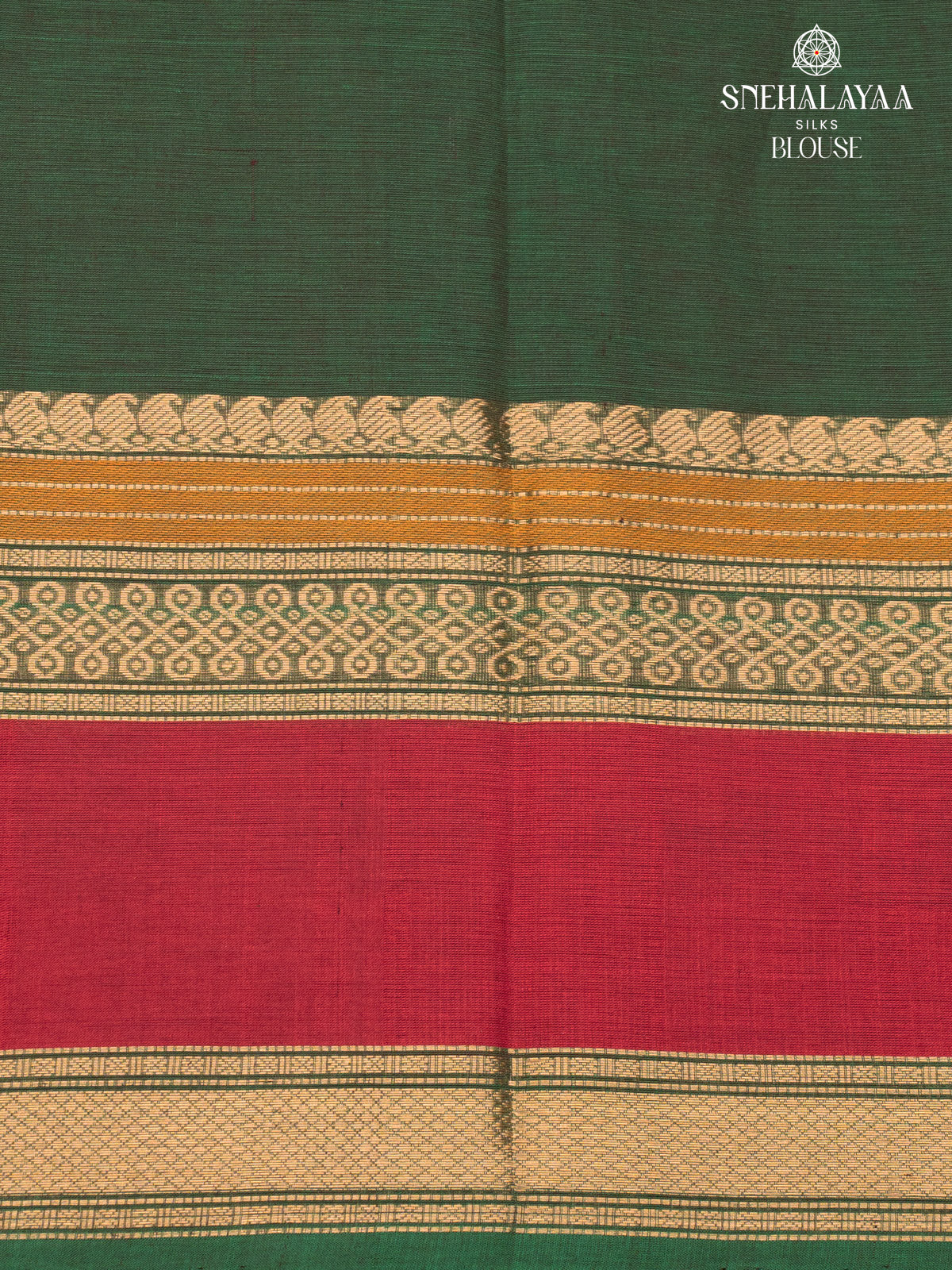 Forest Green Pure Kanchi Cotton Saree