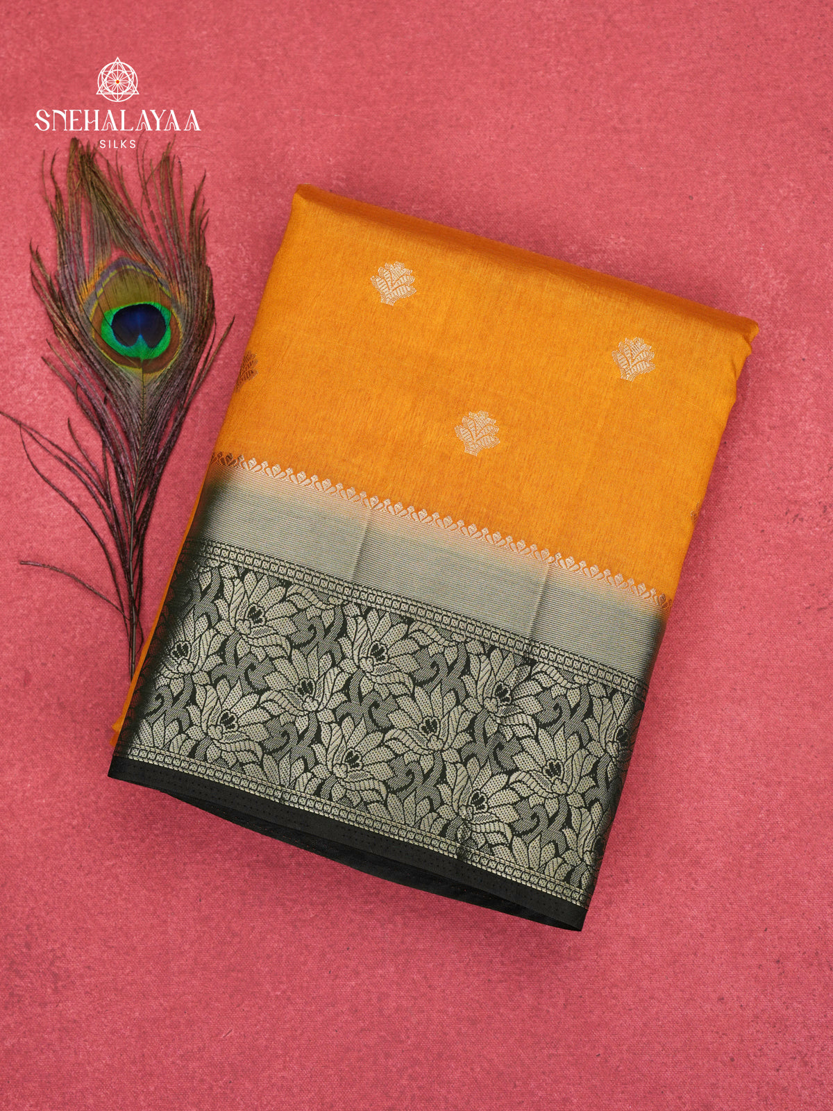 Rich Yellow Raw Silk Saree